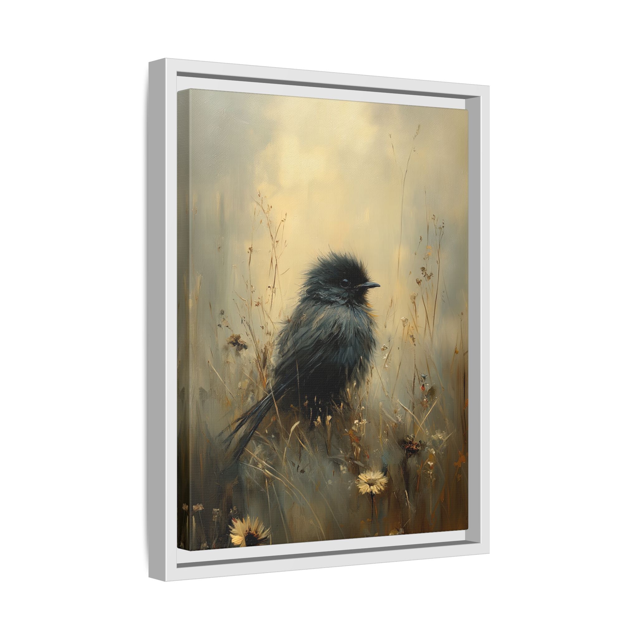 Framed Canvas - Golden Meadow Bird