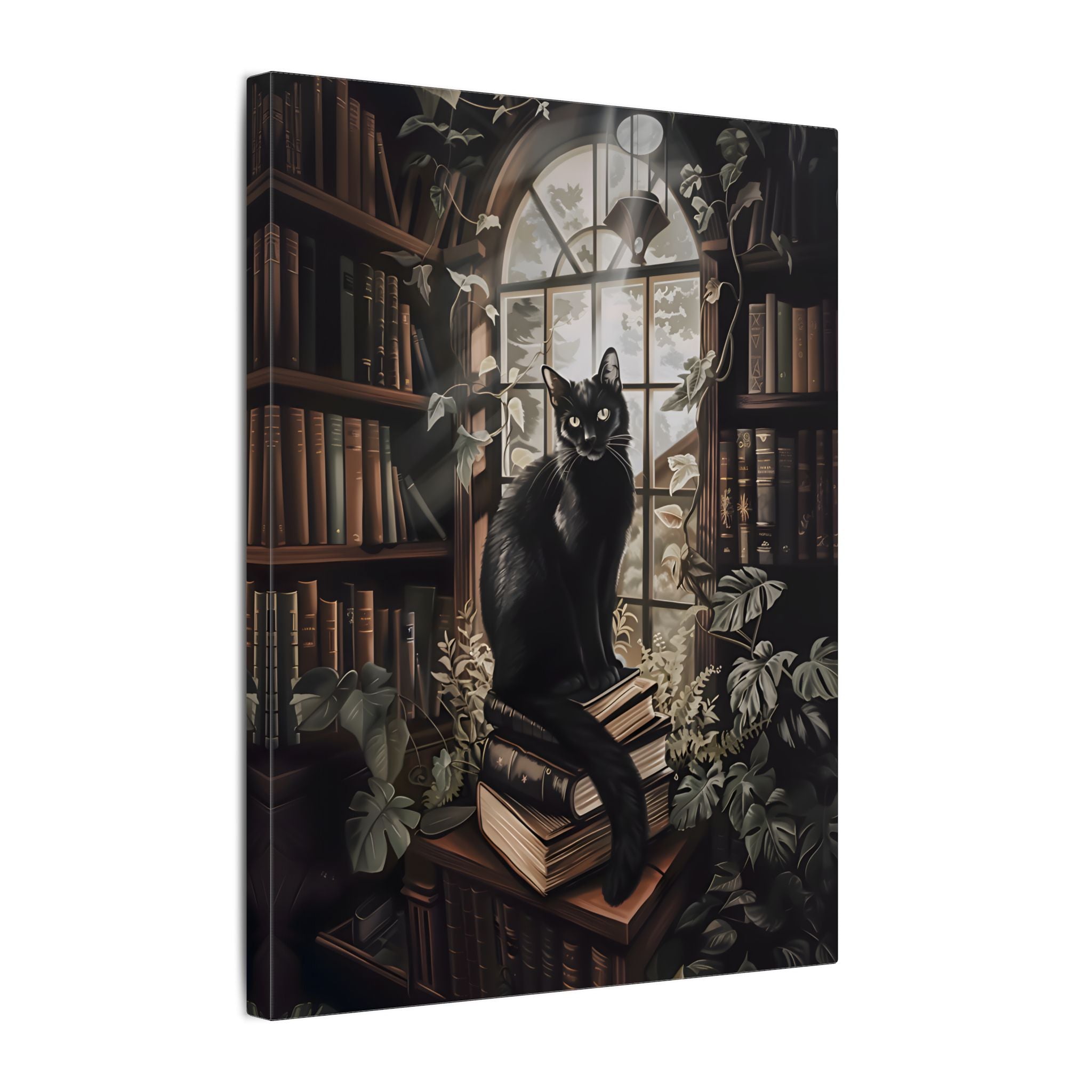 .75" Matte Canvas - Book Hoarder Feline Gaze