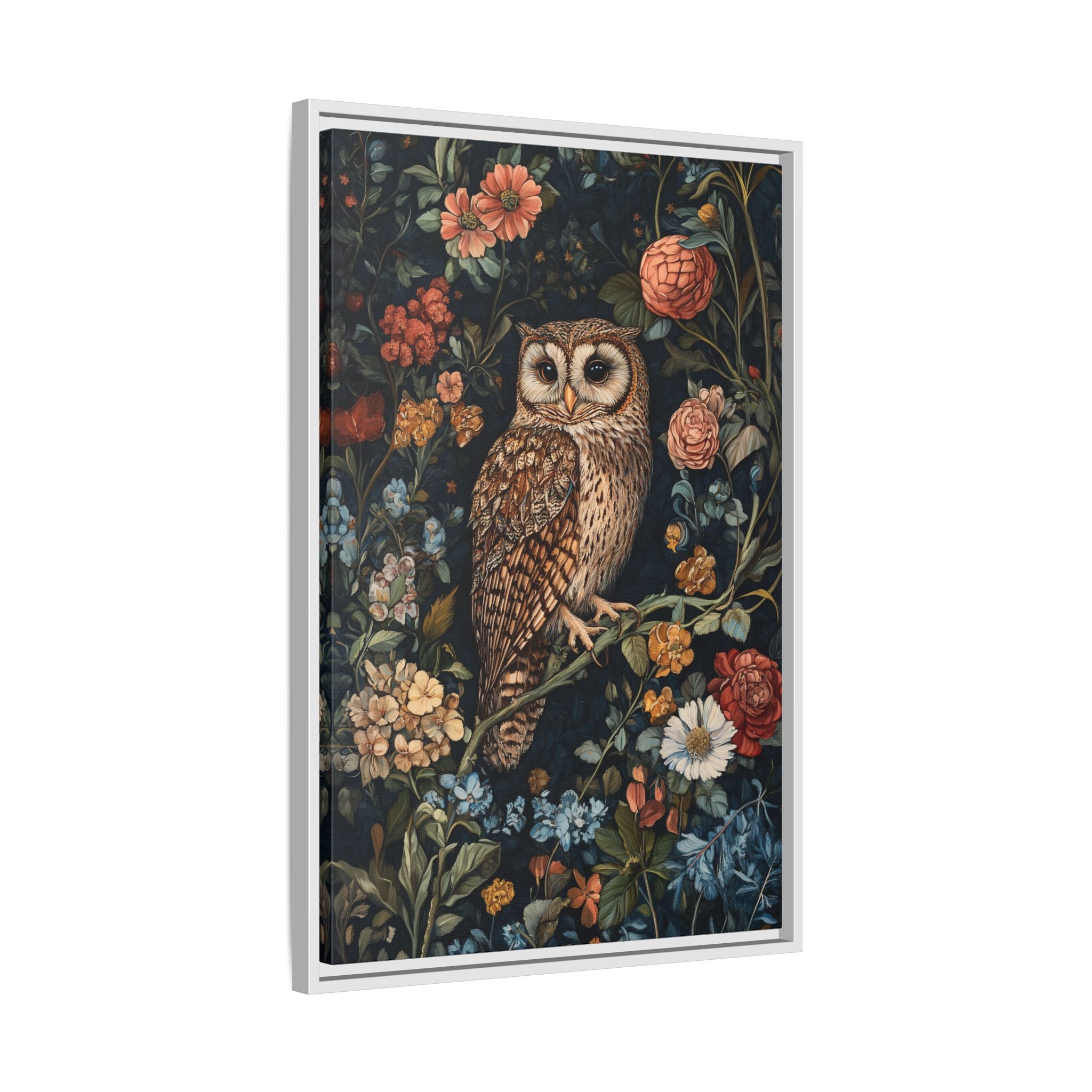 Framed Canvas - Guardian of the Floral Night