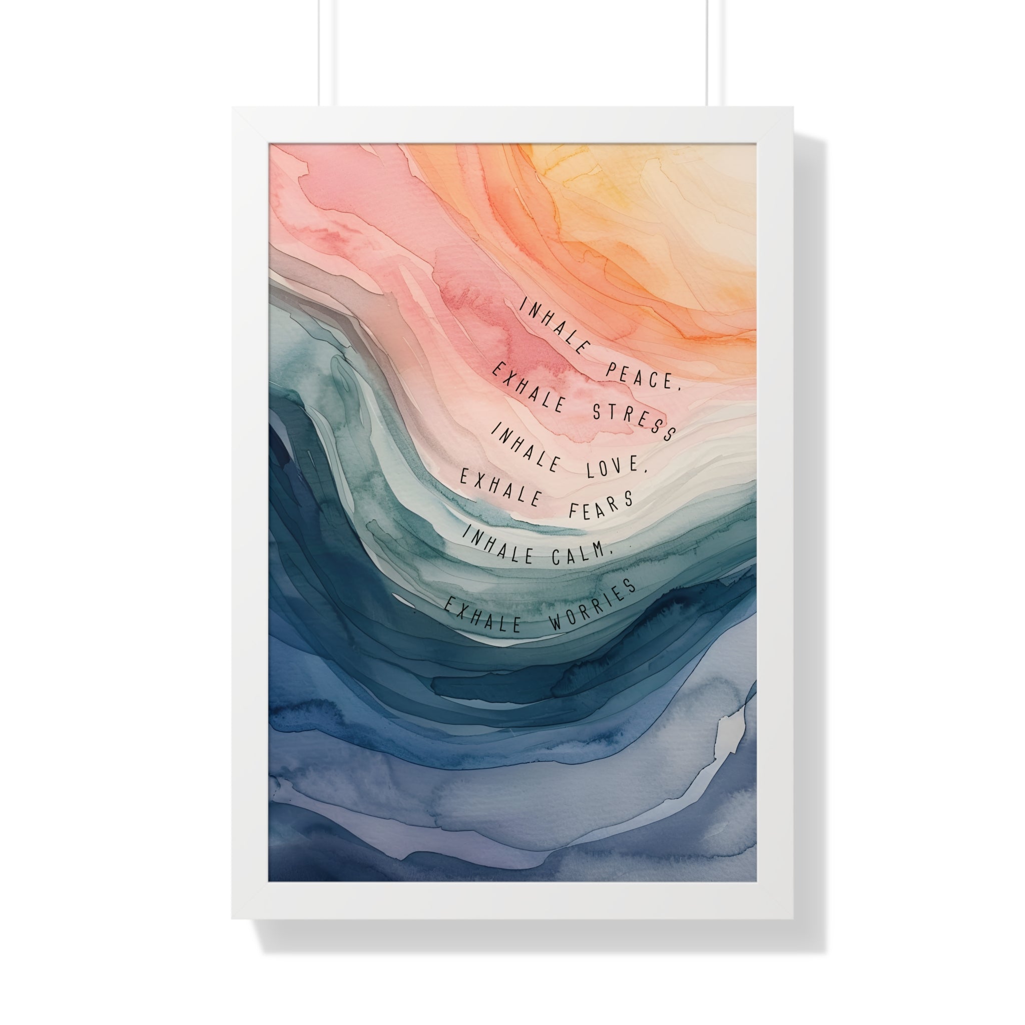 Framed Paper Print - Inhale Exhale Watercolor Calm