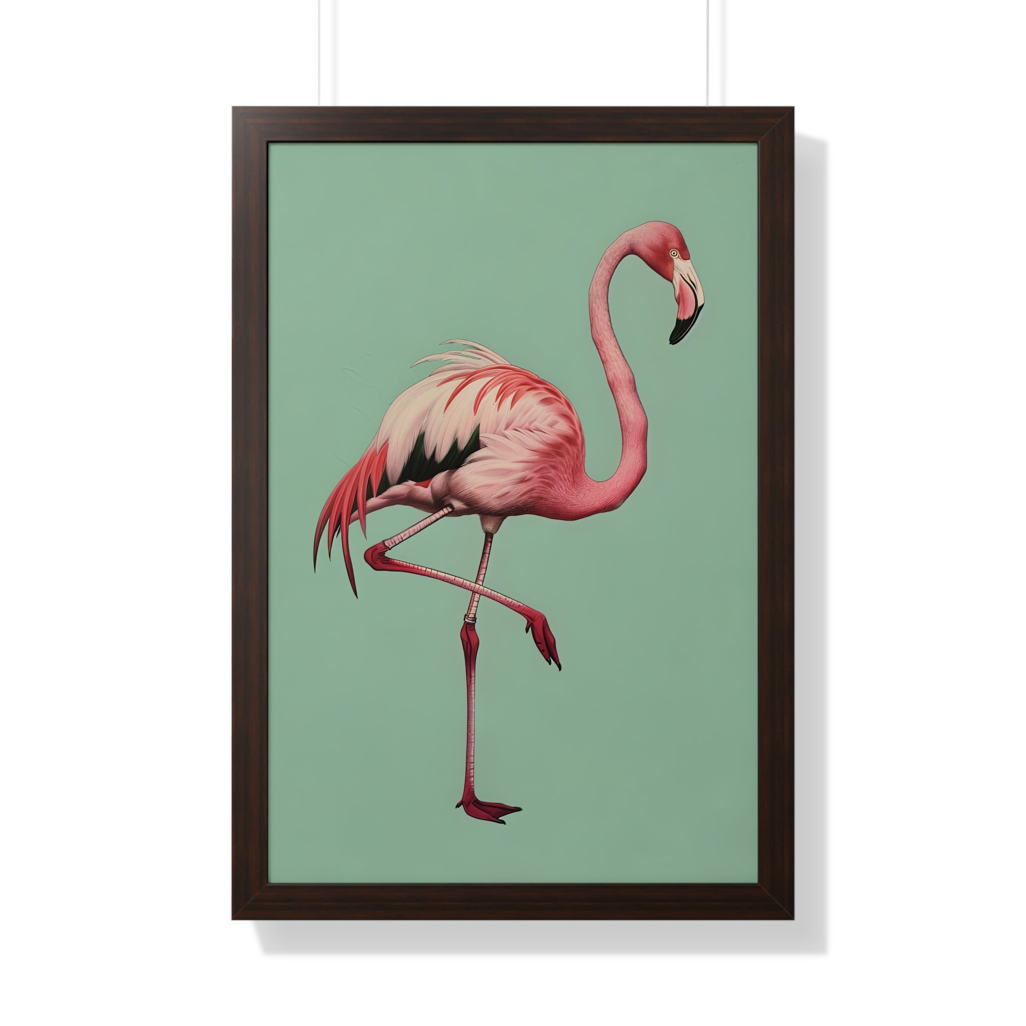 Framed Paper Print - Pink Flamingo Tropical