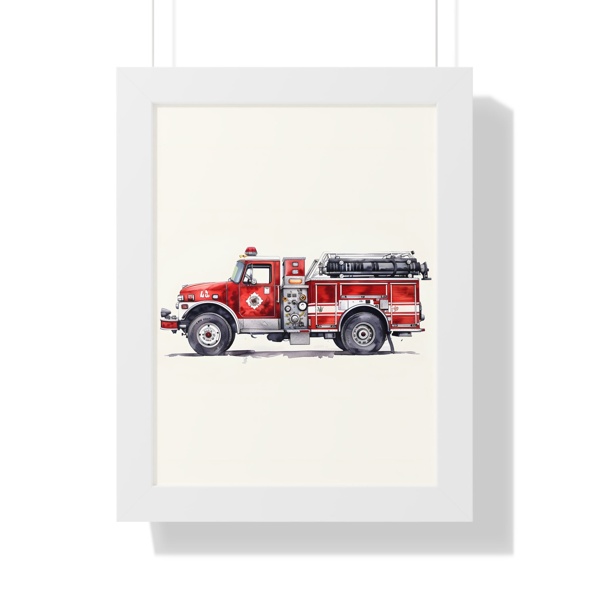 Framed Paper Print - Classic Pumper Firetruck