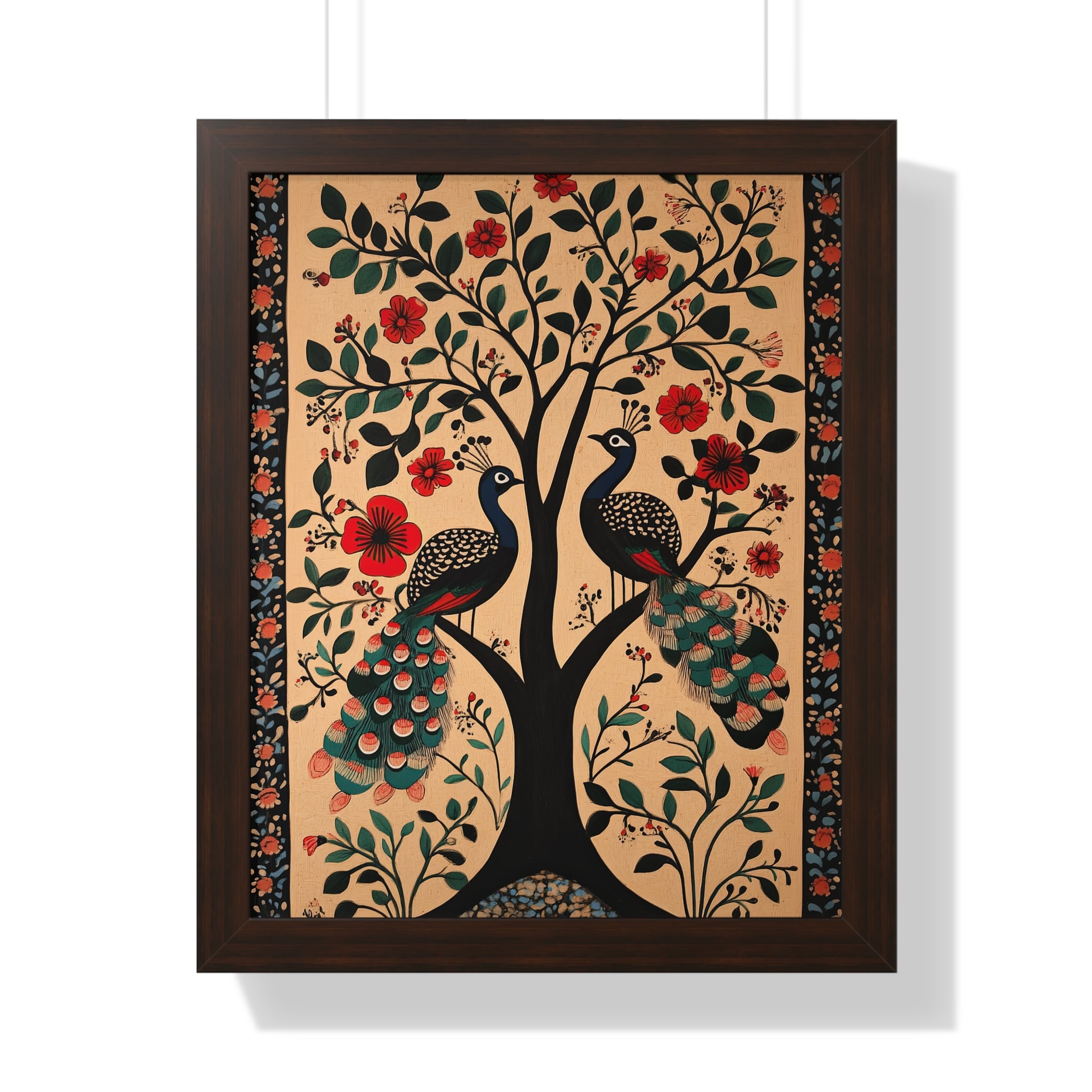 Framed Paper Print - Lovers Under Blooming Canopy