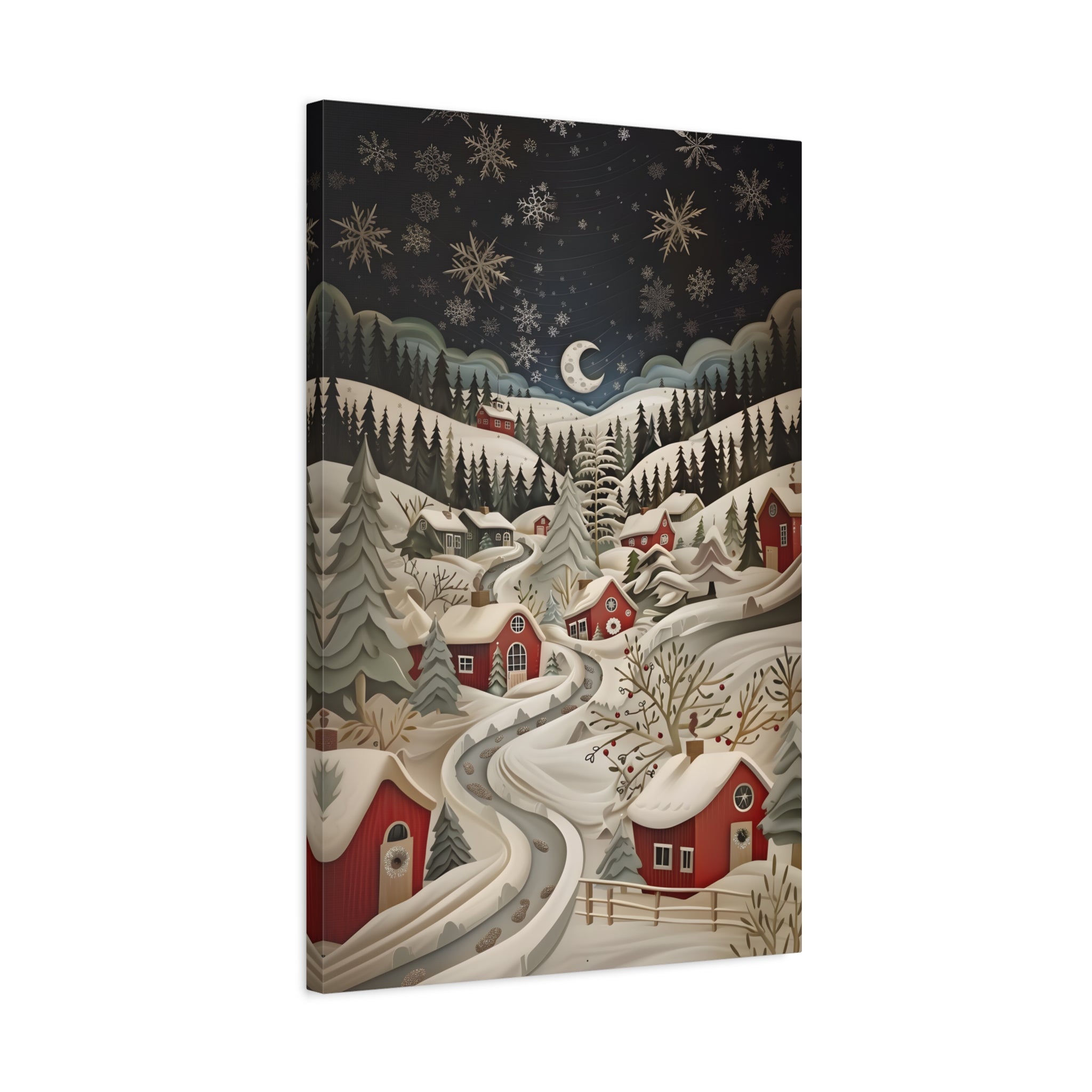 1.25" Matte Canvas - Silent Snowfall Village