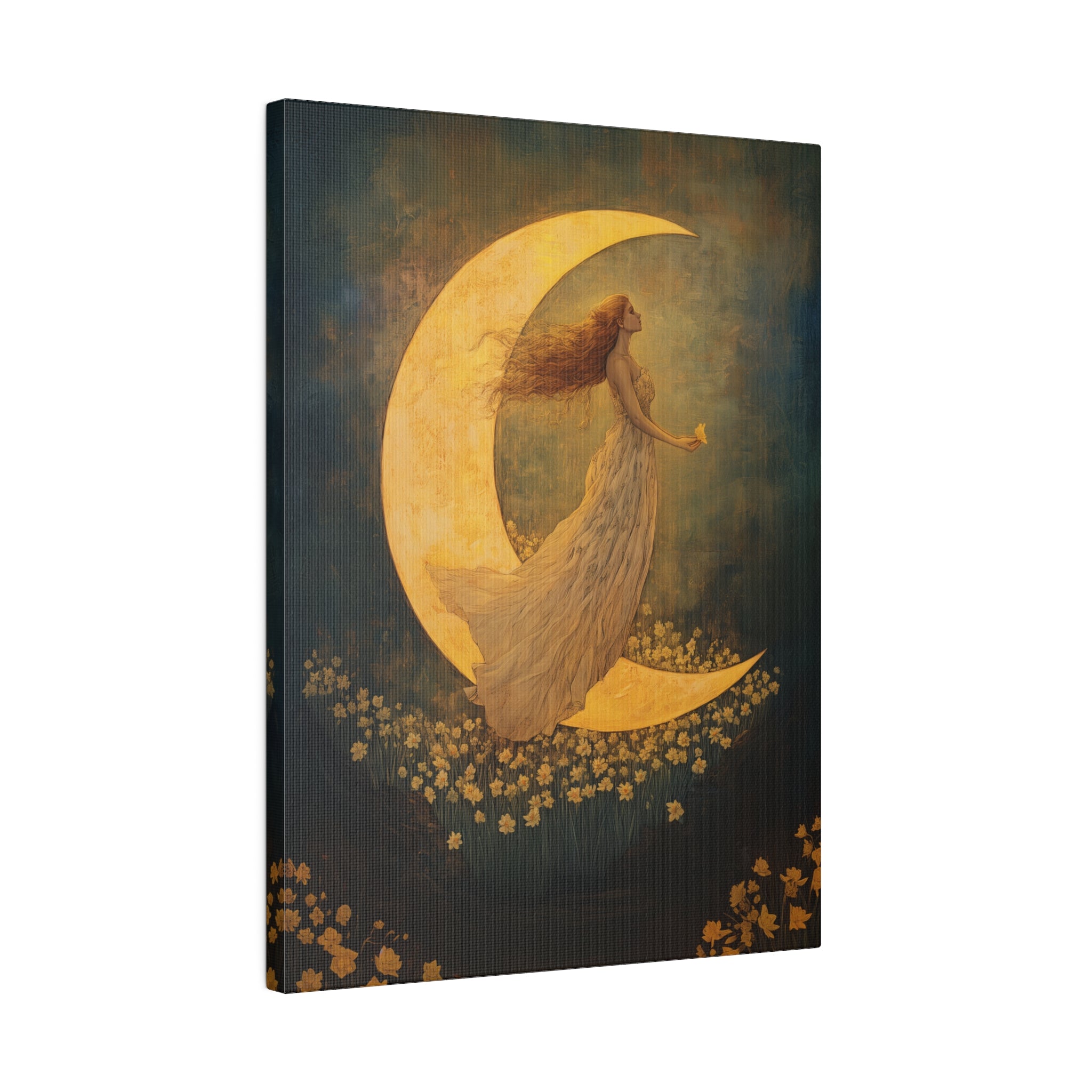.75" Matte Canvas - Moonlit Dreamer with Daffodils