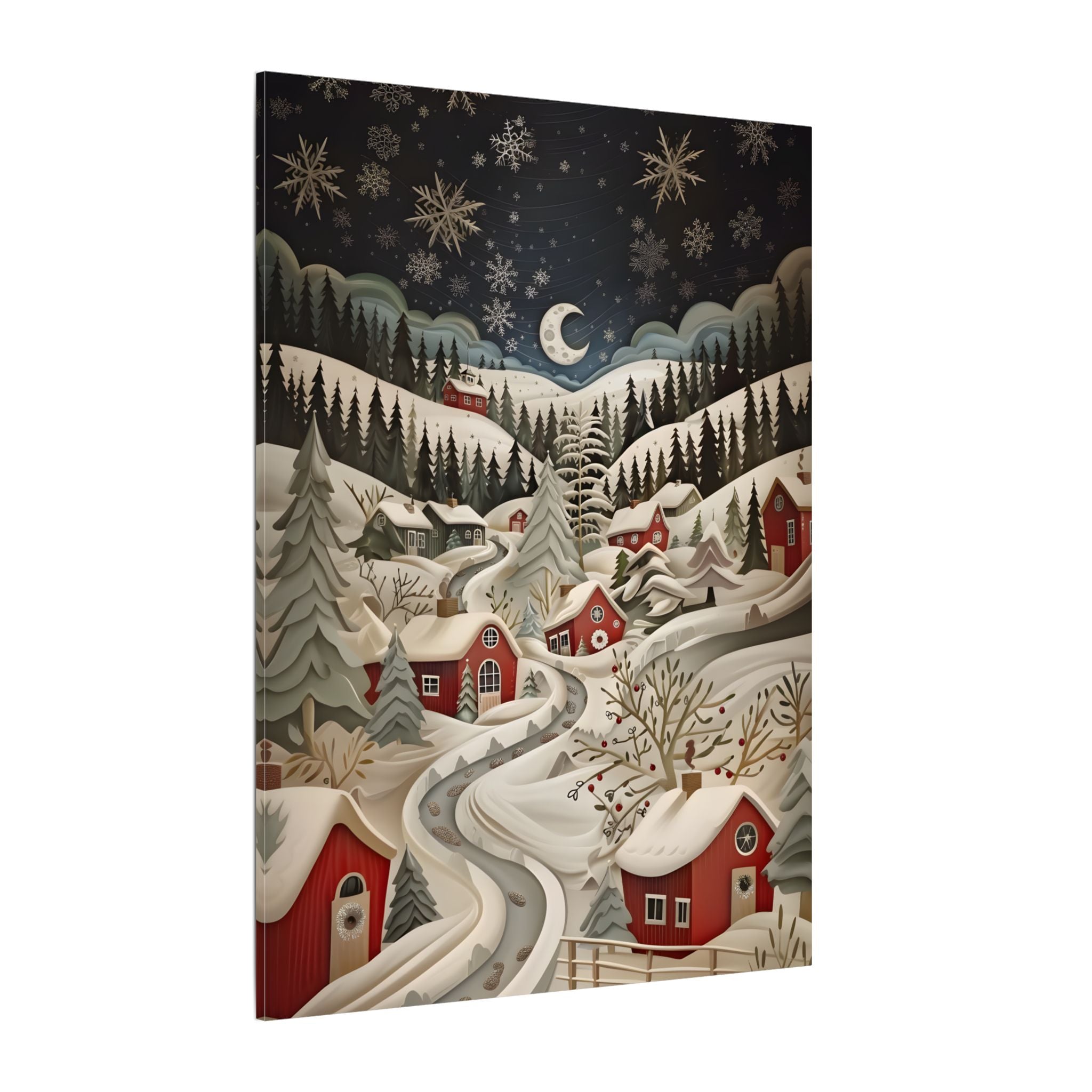 .75" Matte Canvas - Silent Snowfall Village