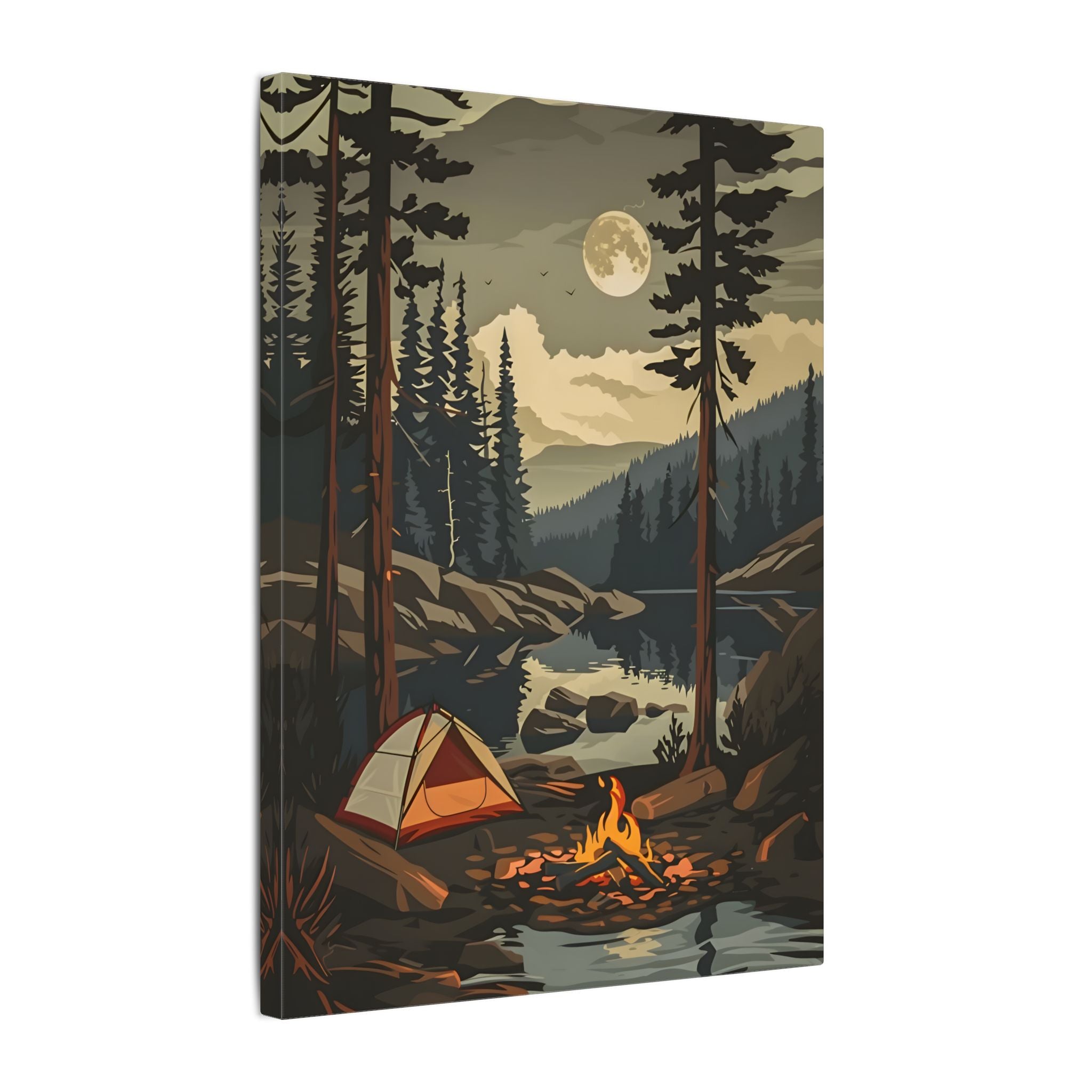 .75" Matte Canvas - Moonlit Campfire Escape