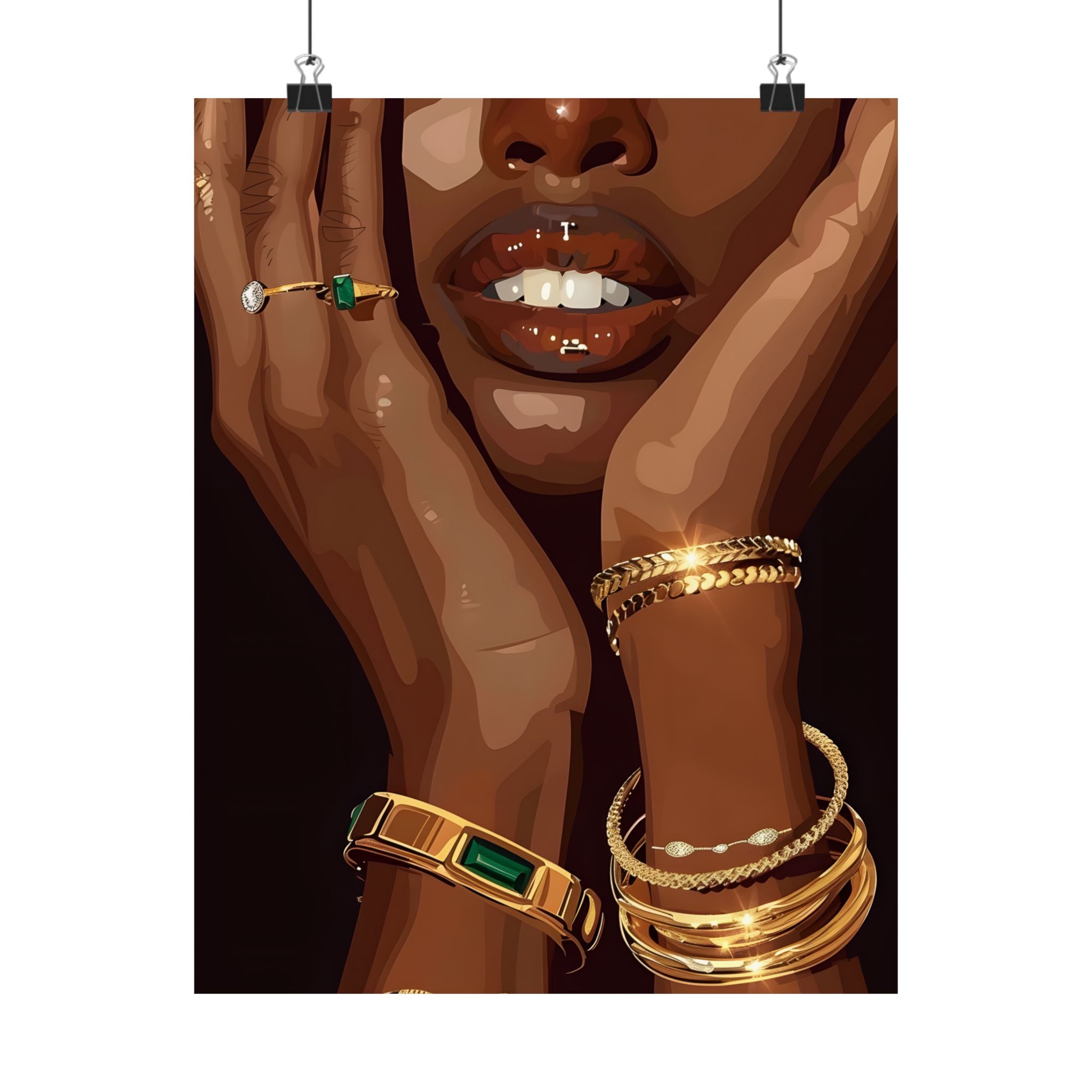 Golden Emerald Beauty Portrait