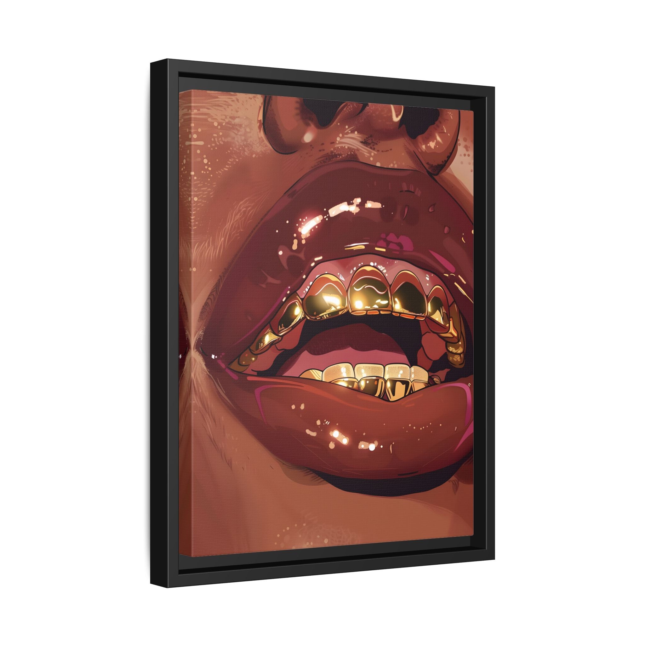 Framed Canvas - Gold Grills Glam Closeup