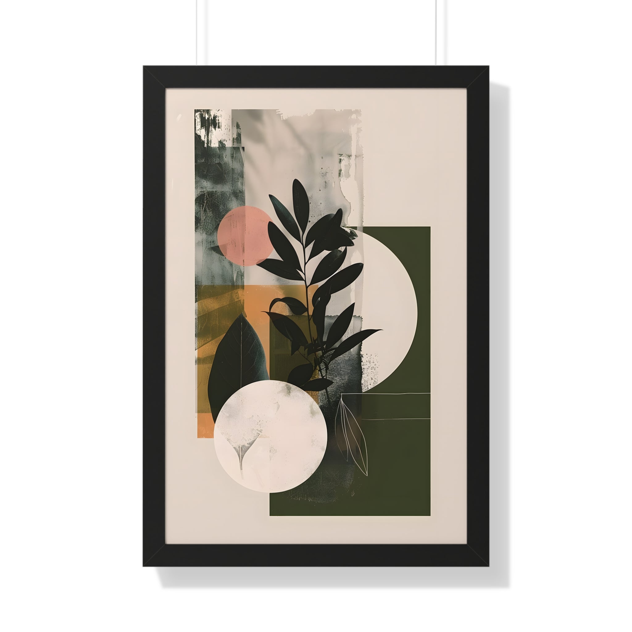 Framed Paper Print - Earthy Geometric Botanicals