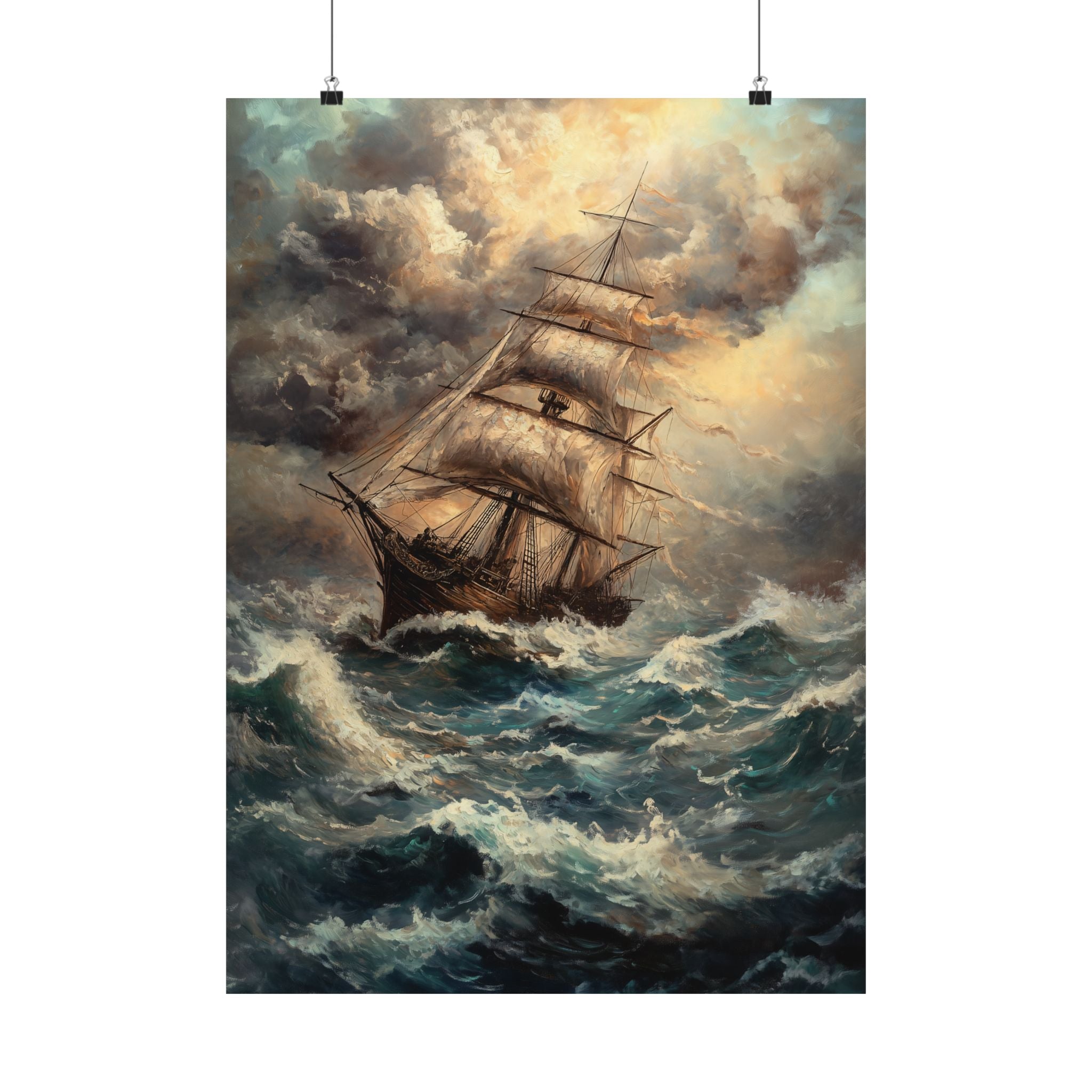 Stormy Voyage Sailing Ship