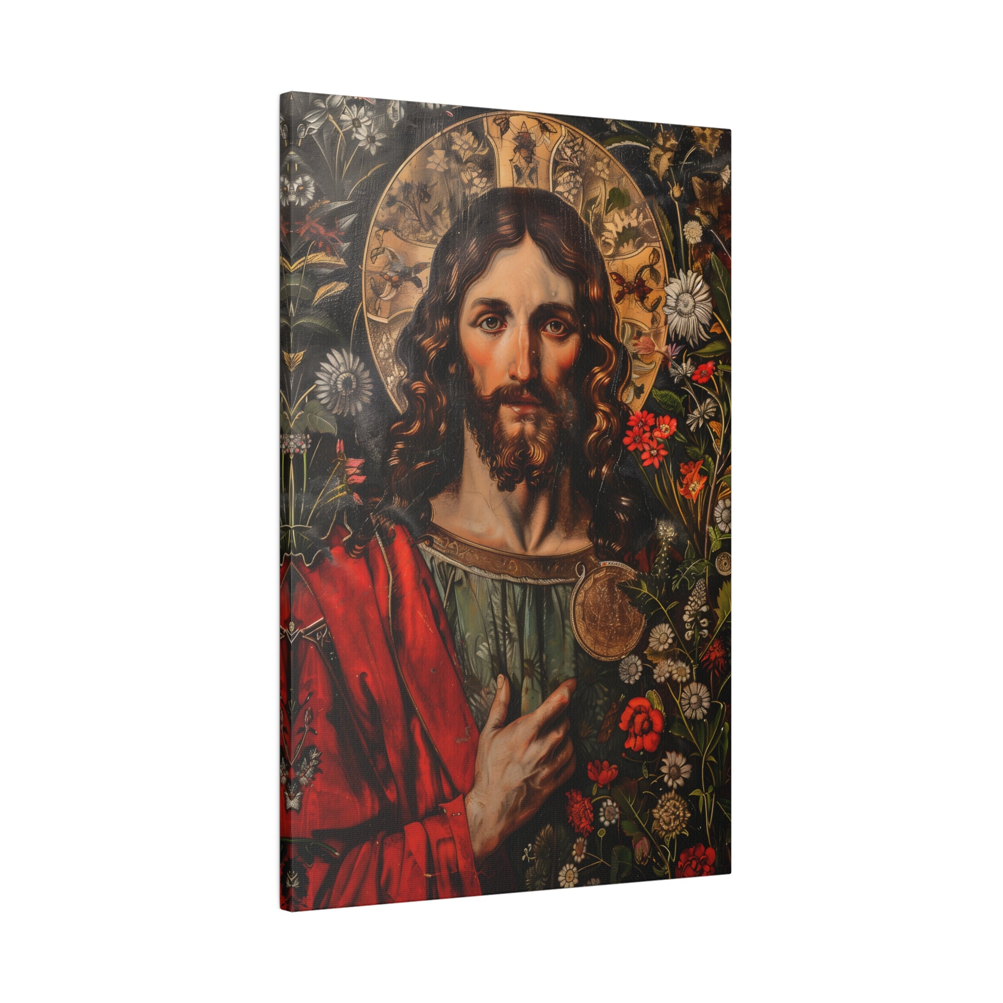 .75" Matte Canvas - Sacred Floral Savior