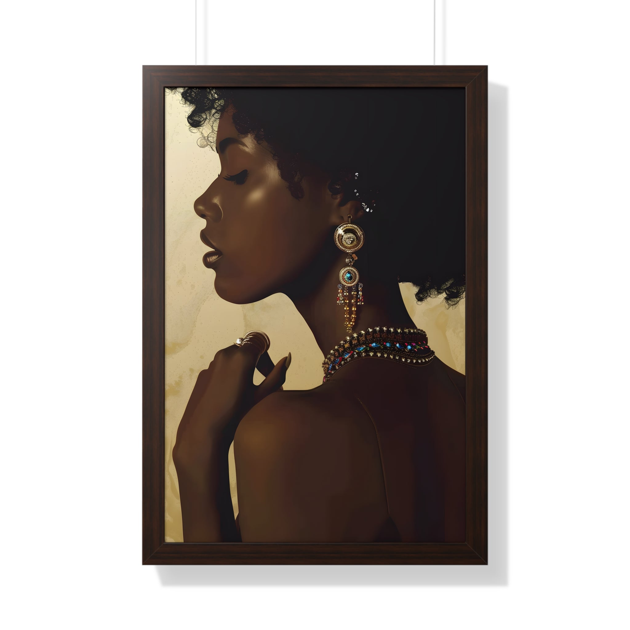 Framed Paper Print - Regal Jewel Toned Muse