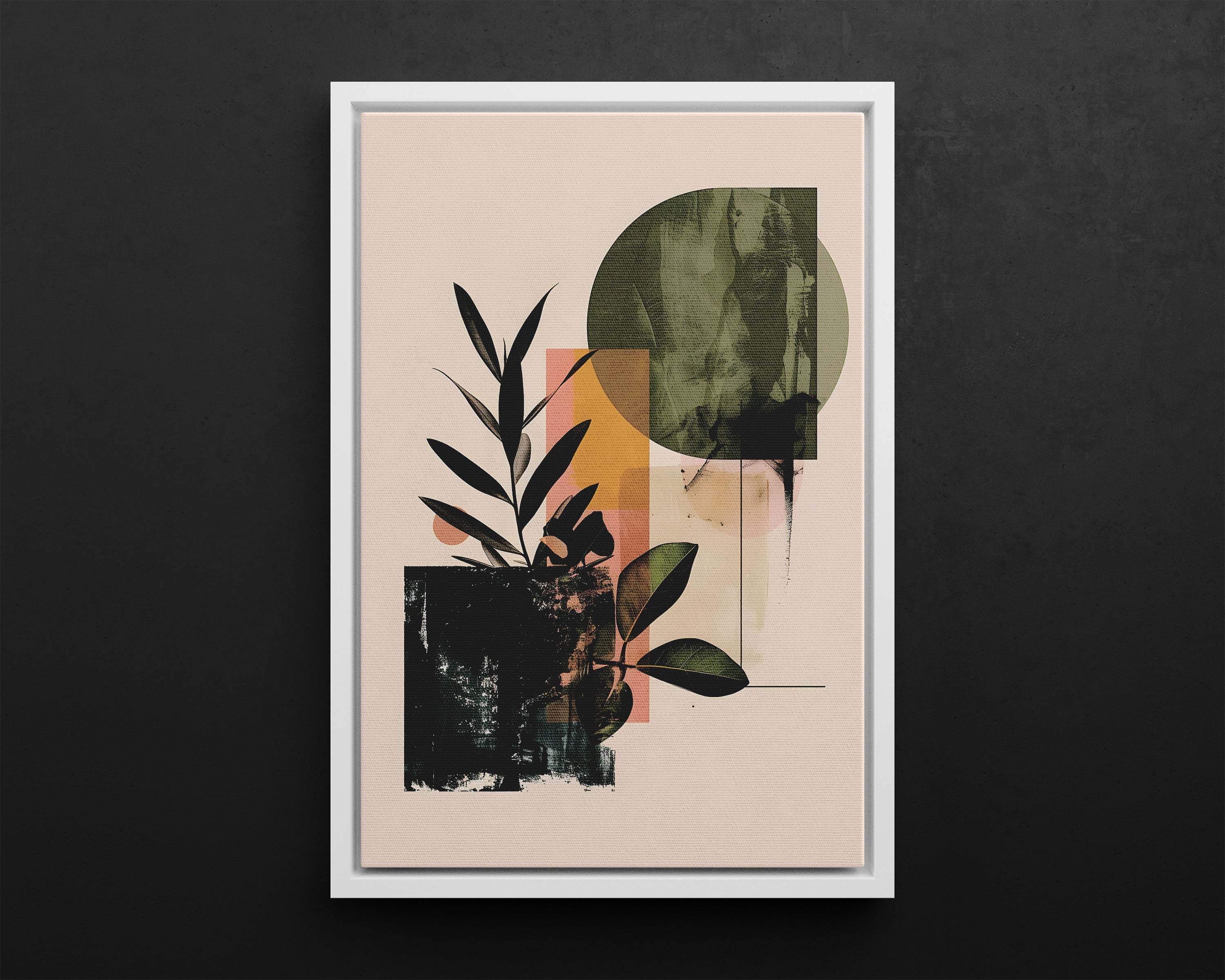 Framed Canvas - Sage Geometry Botanicals