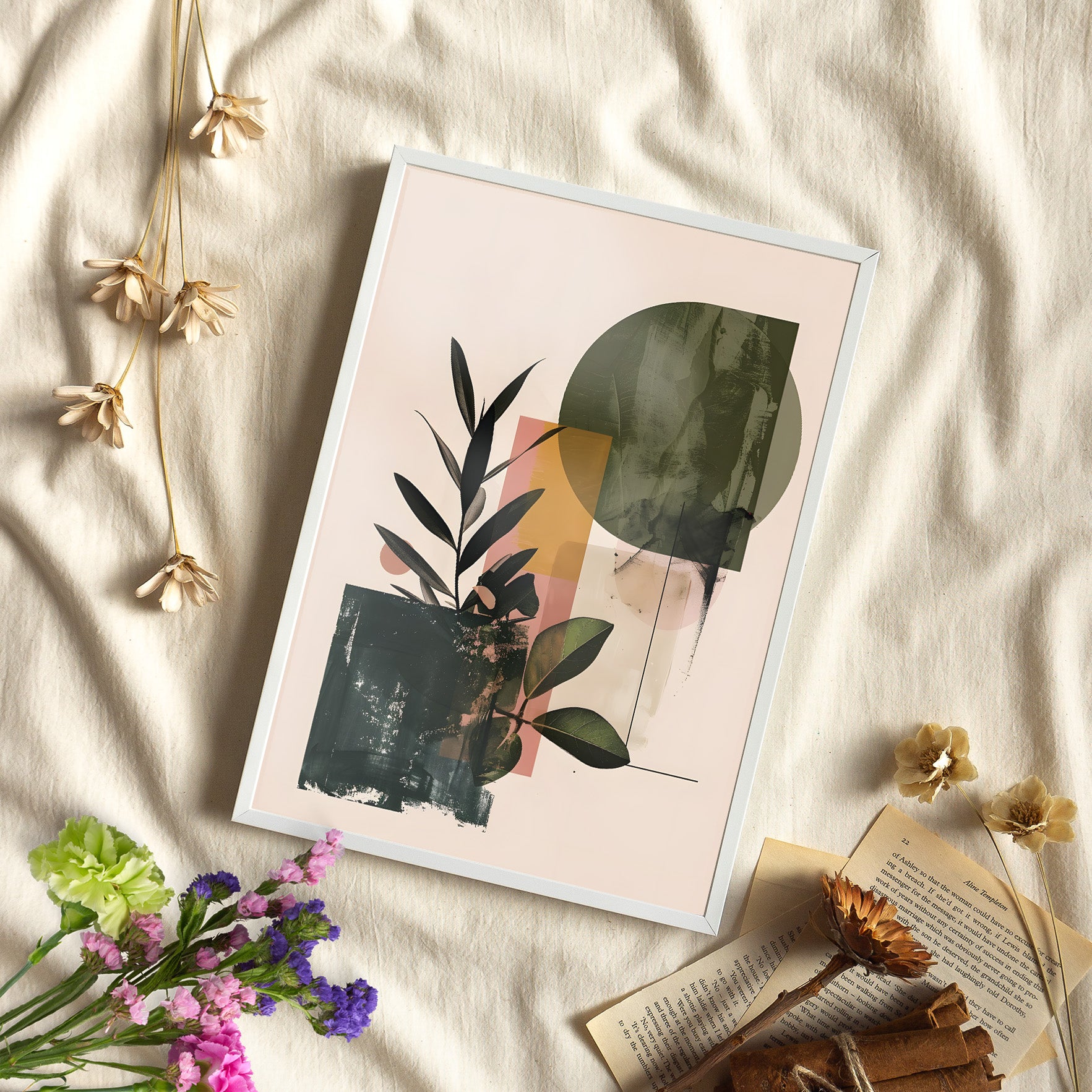 Framed Paper Print - Sage Geometry Botanicals