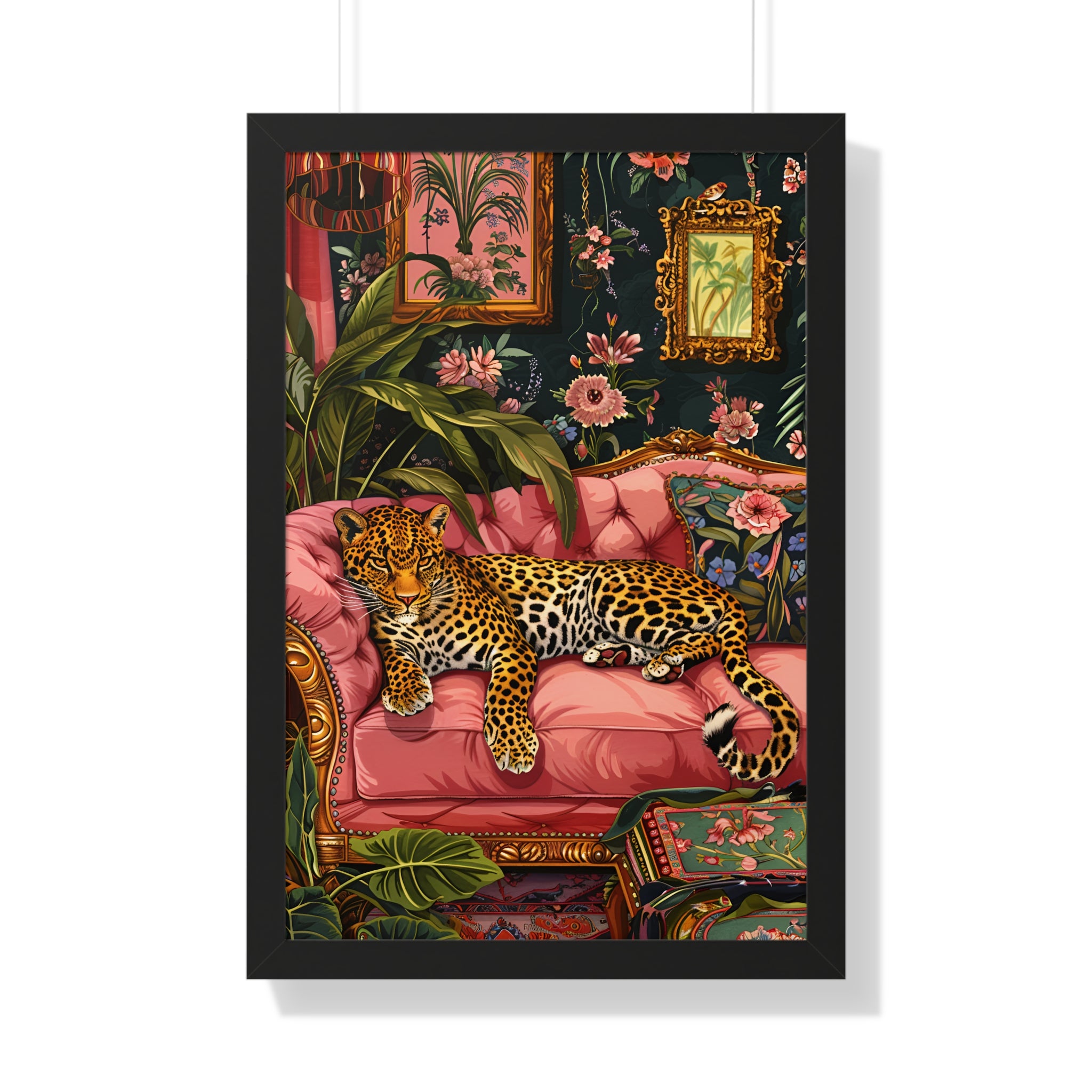 Framed Paper Print - Leopard Lounge in Bloom