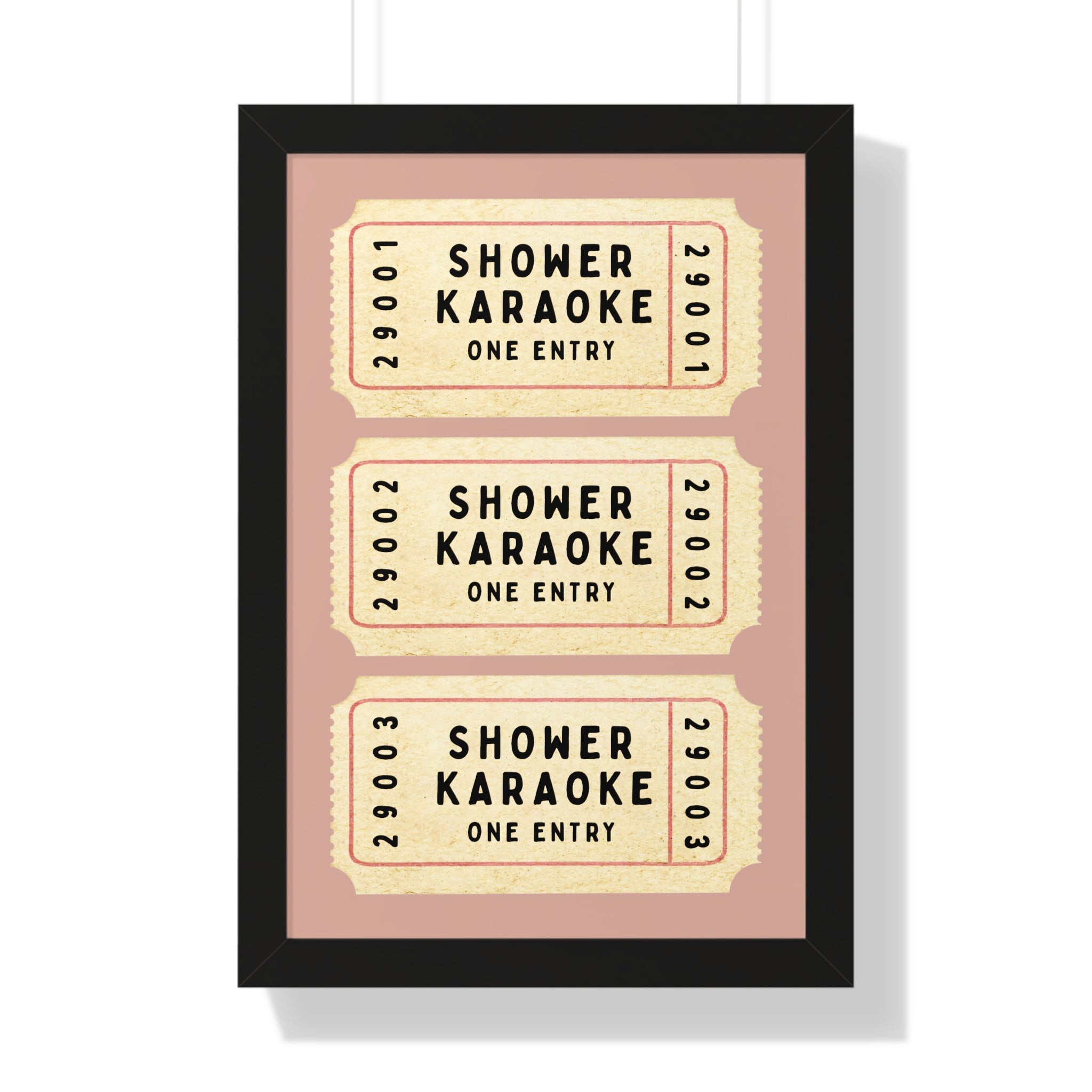 Framed Paper Print - Shower Karaoke Admit Ticket