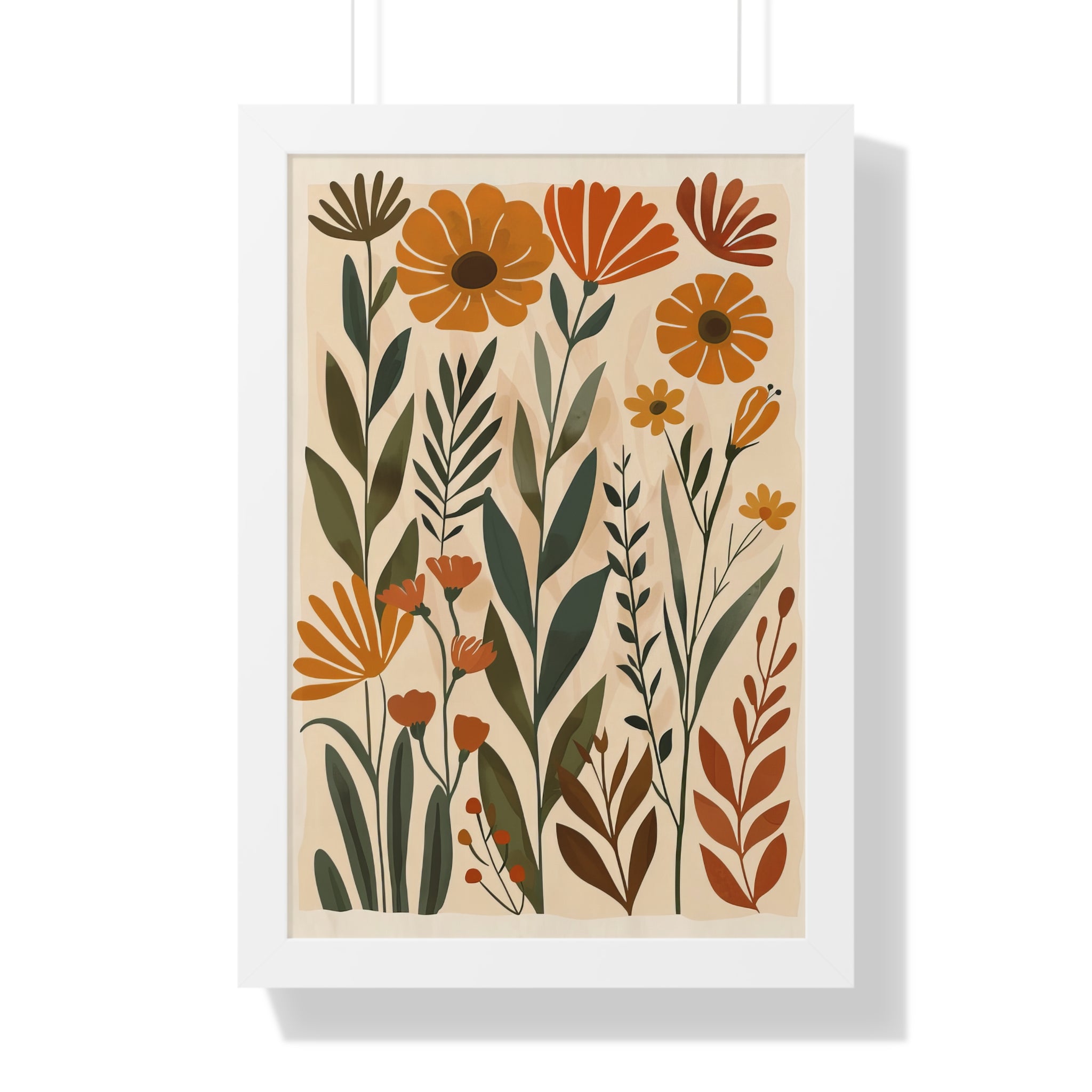Framed Paper Print - Golden Meadow Boho Blooms