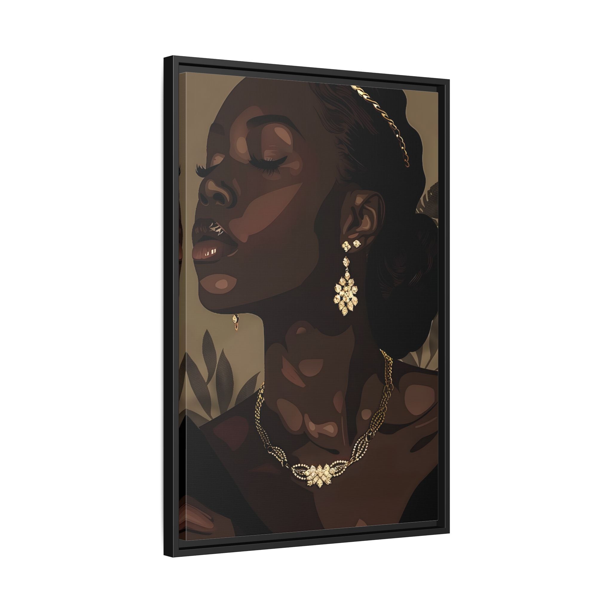 Framed Canvas - Golden Melanin Muse