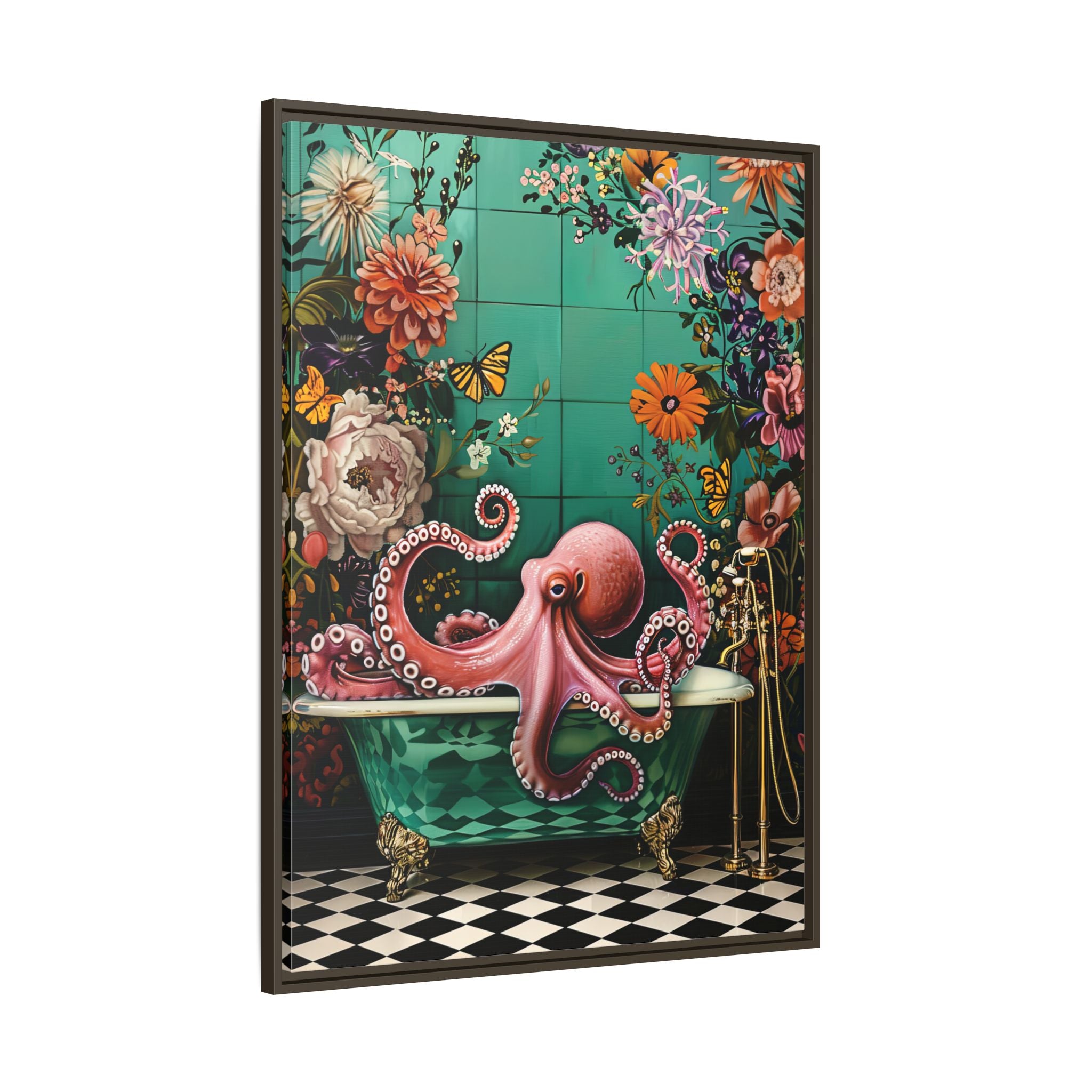 Framed Canvas - Octopus Bath Royale