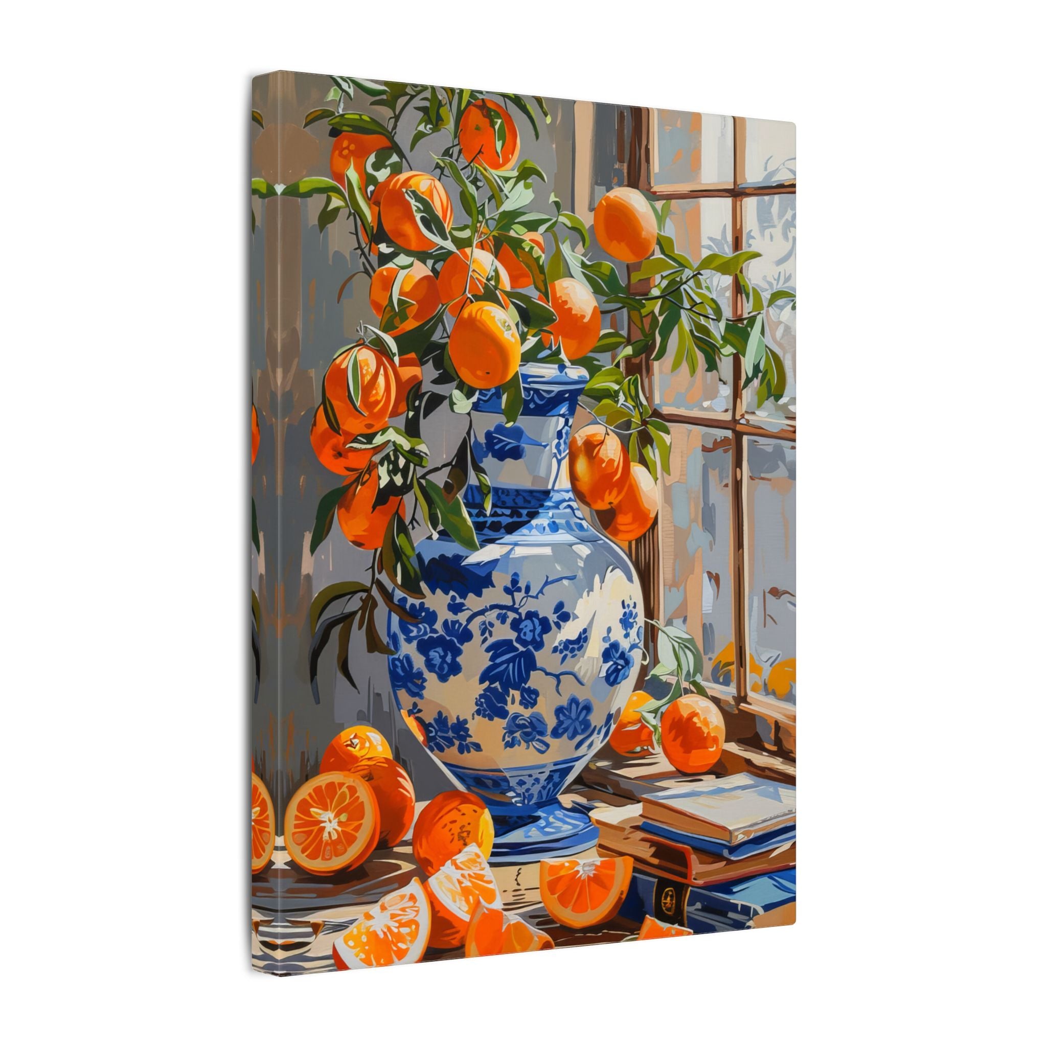 .75" Matte Canvas - Sunlit Citrus & Porcelain