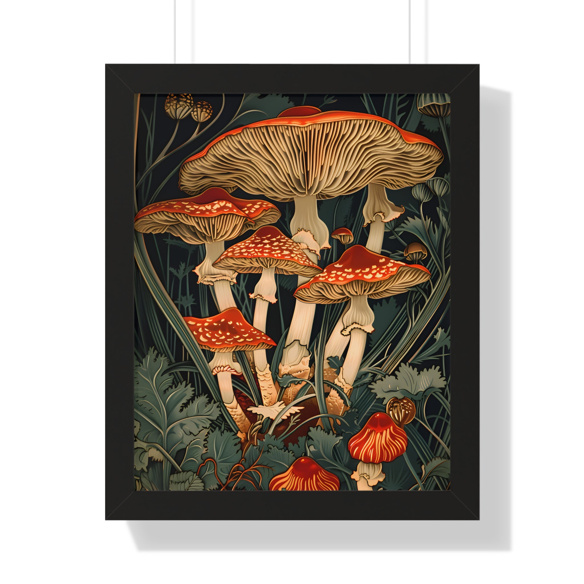 Framed Paper Print - Woodland Mushrooms Revival