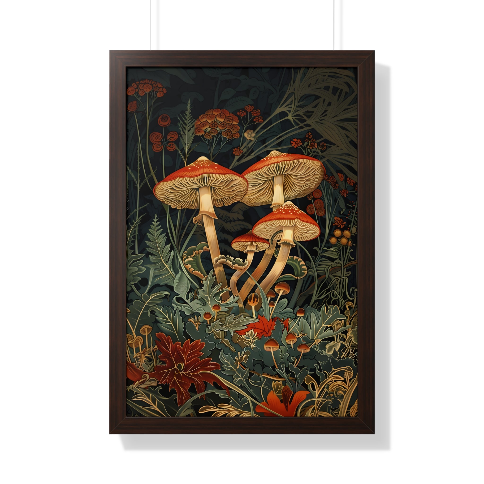 Framed Paper Print - Elegant Mushroom Reverie