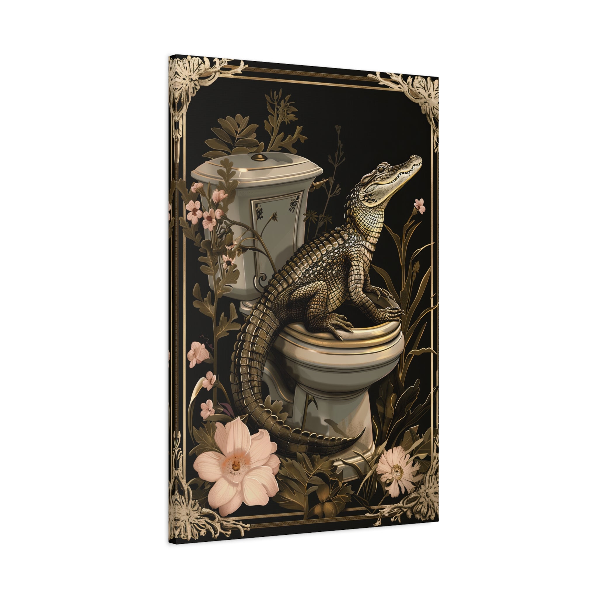1.25" Matte Canvas - Toilet Gator Floral Surprise