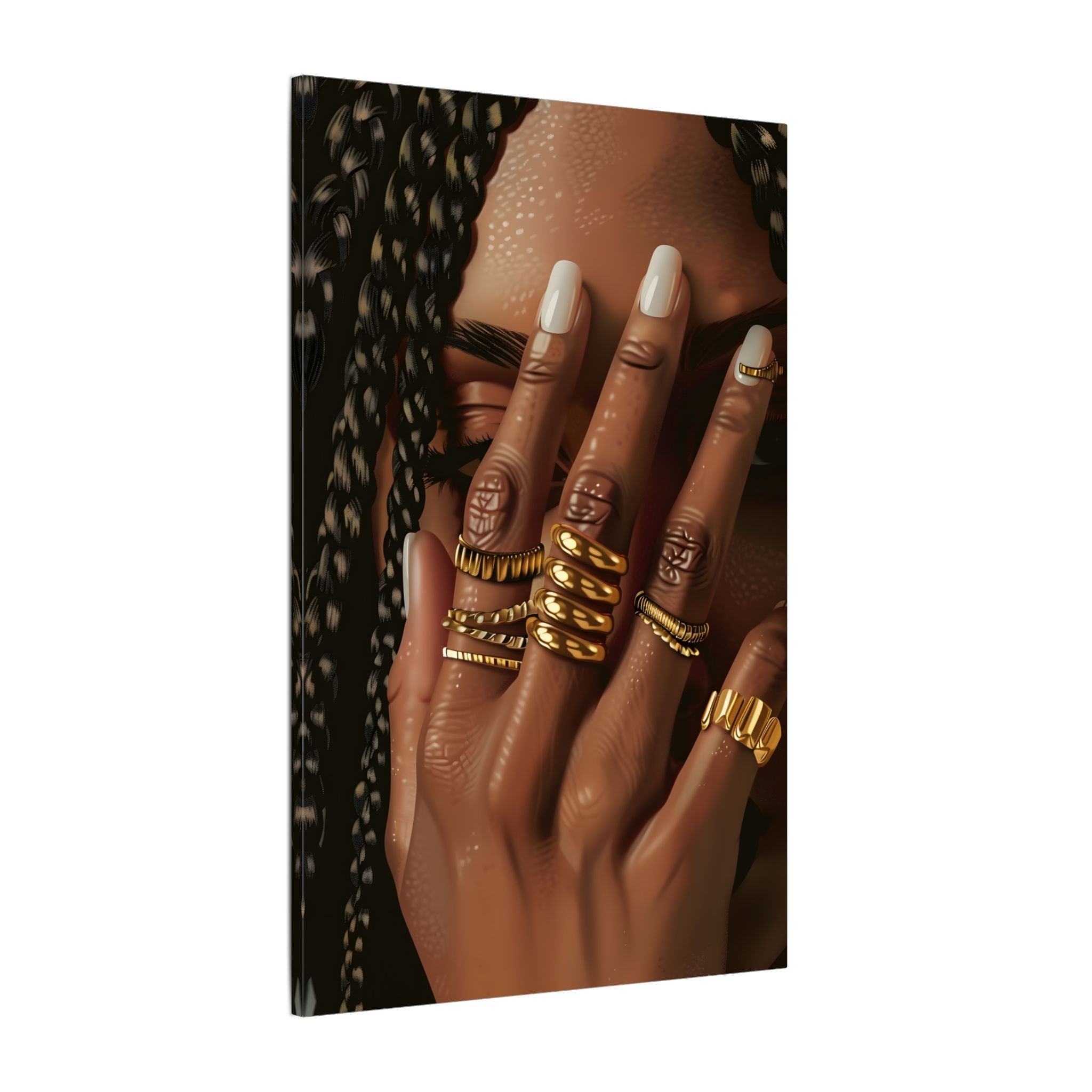 .75" Matte Canvas - Braided Golden Ring Beauty