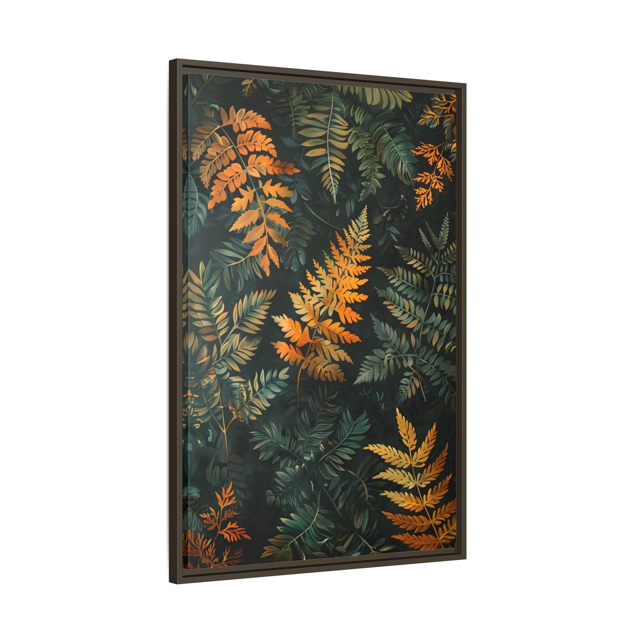 Framed Canvas - Golden Fern Elegance