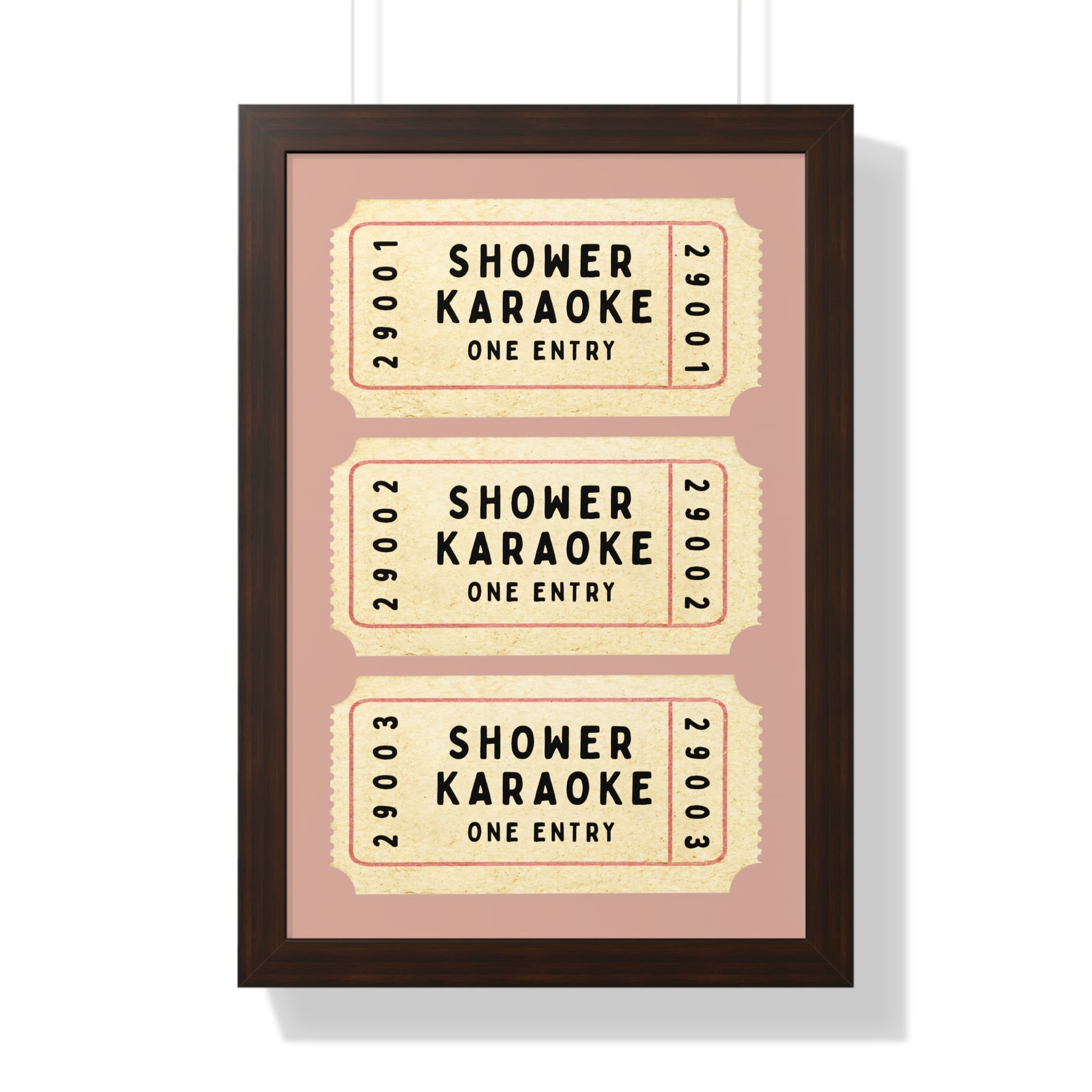 Framed Paper Print - Shower Karaoke Admit Ticket