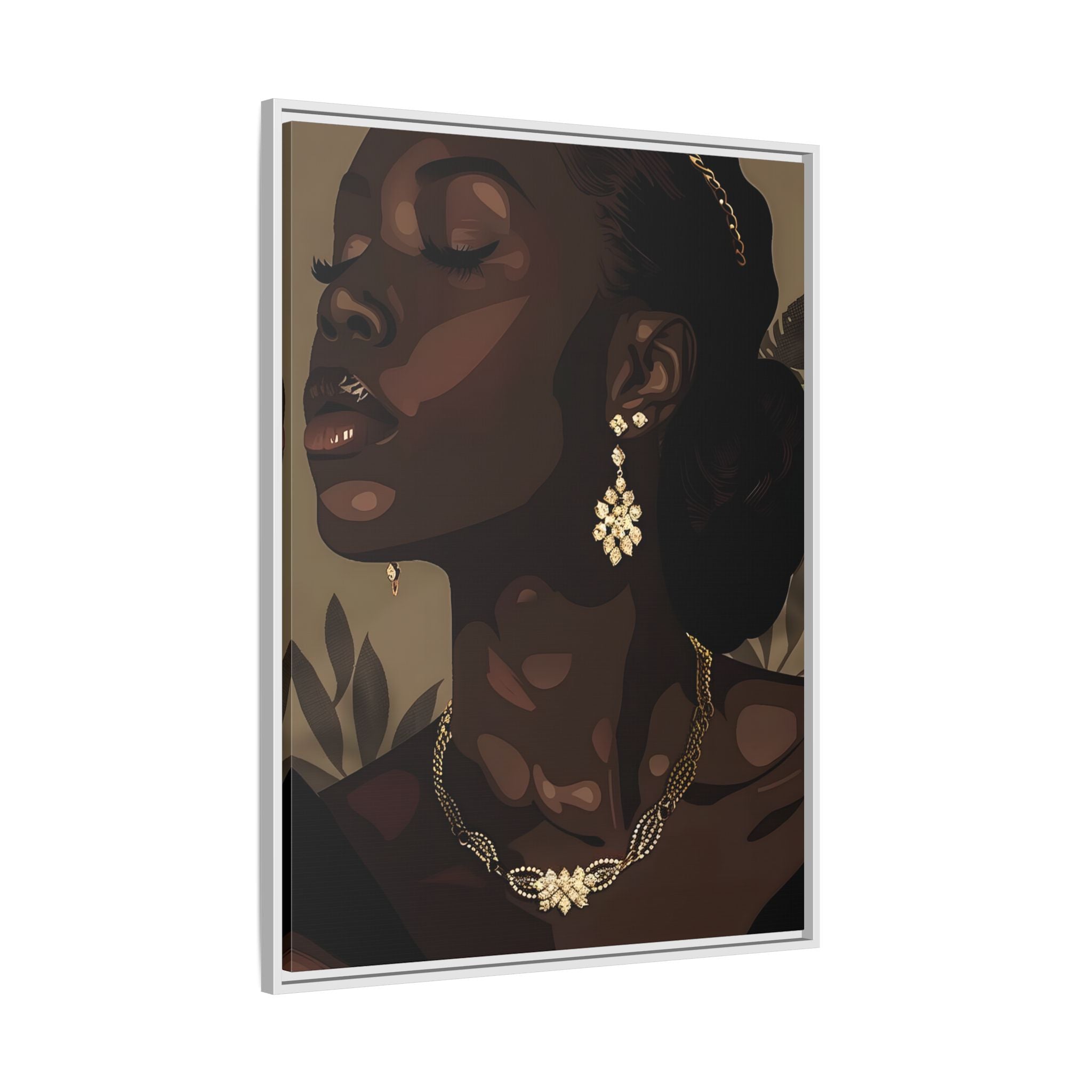 Framed Canvas - Golden Melanin Muse