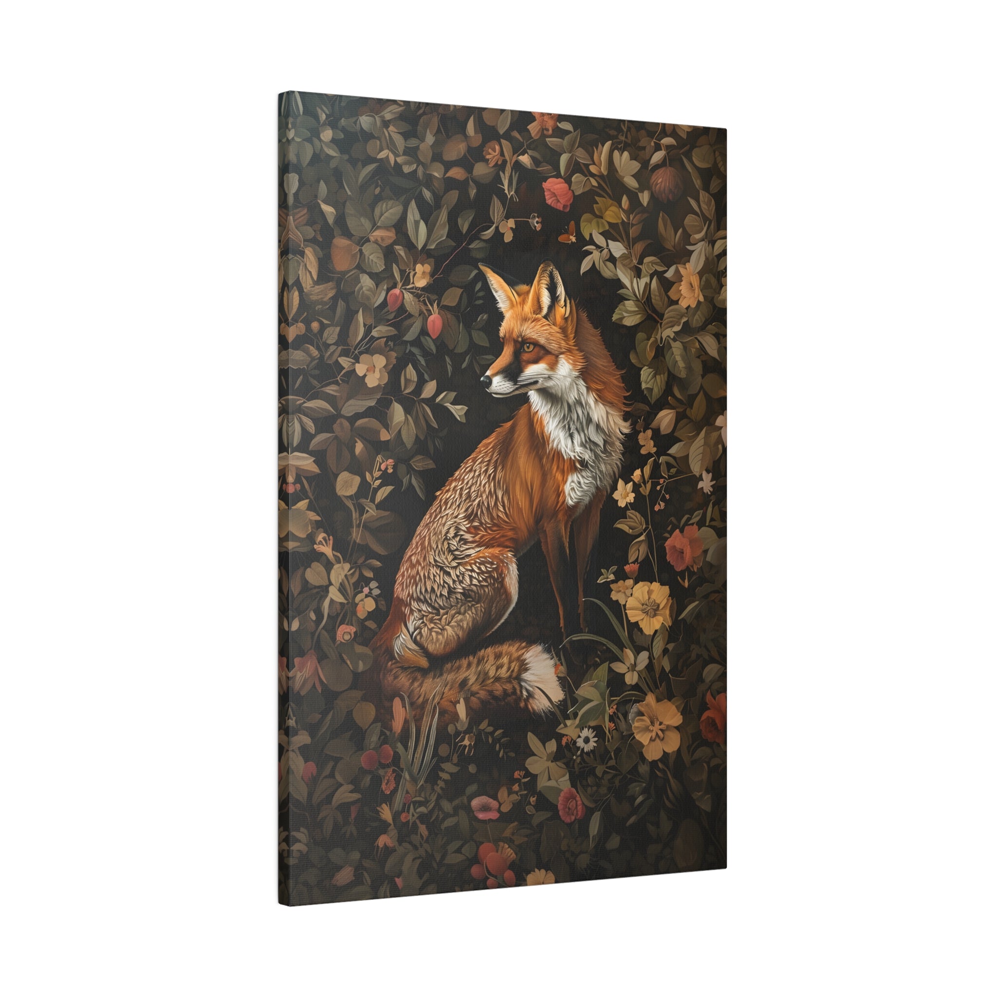 .75" Matte Canvas - Foxy Floral Fauna Fusion