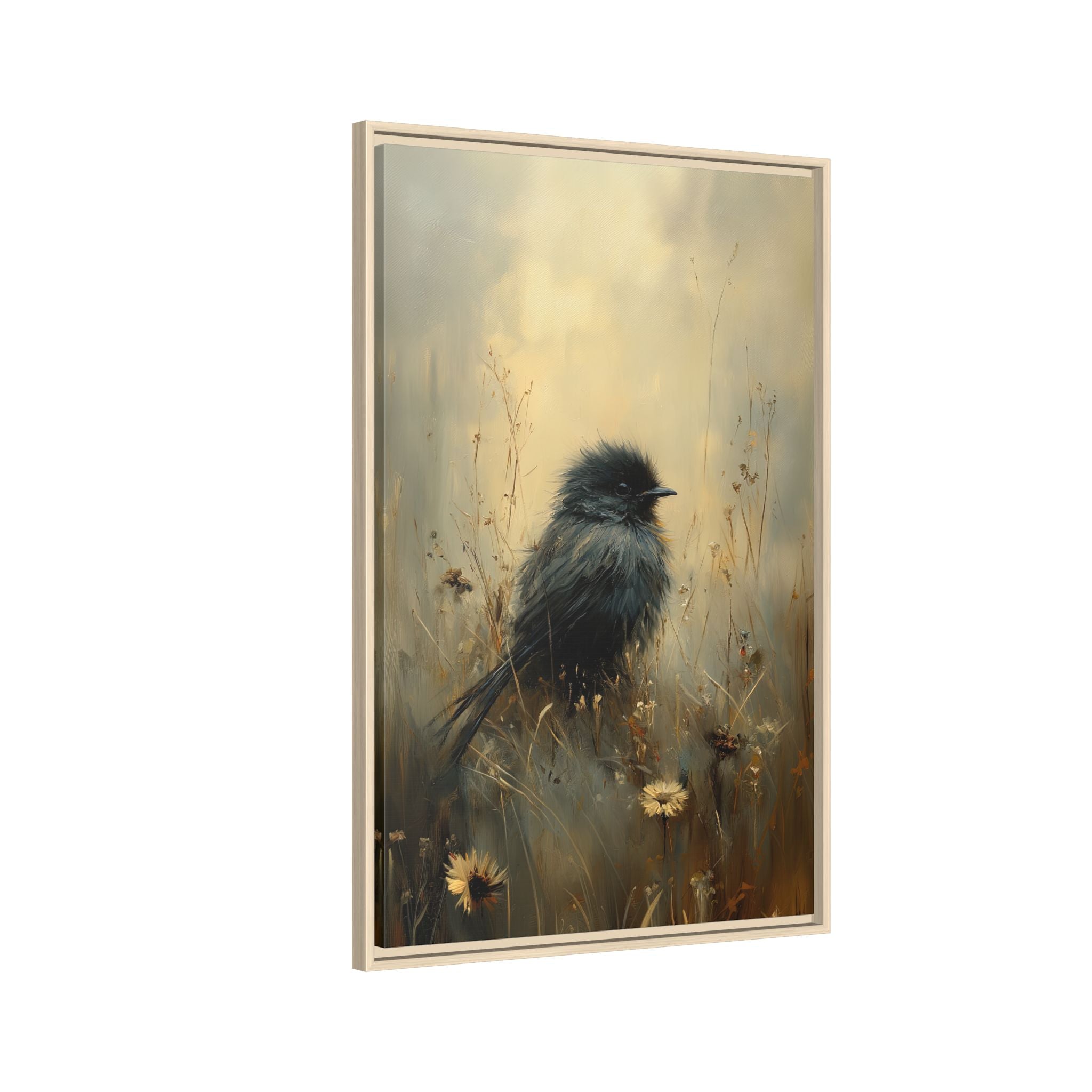 Framed Canvas - Golden Meadow Bird