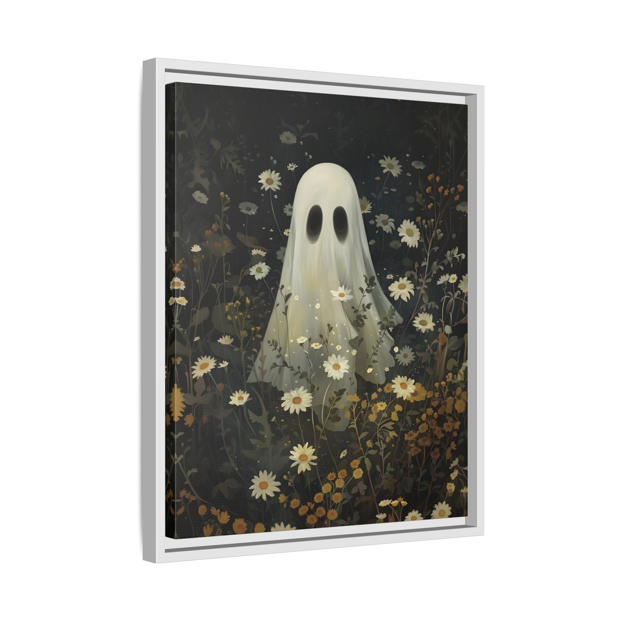 Framed Canvas - Daisy Meadow Ghost