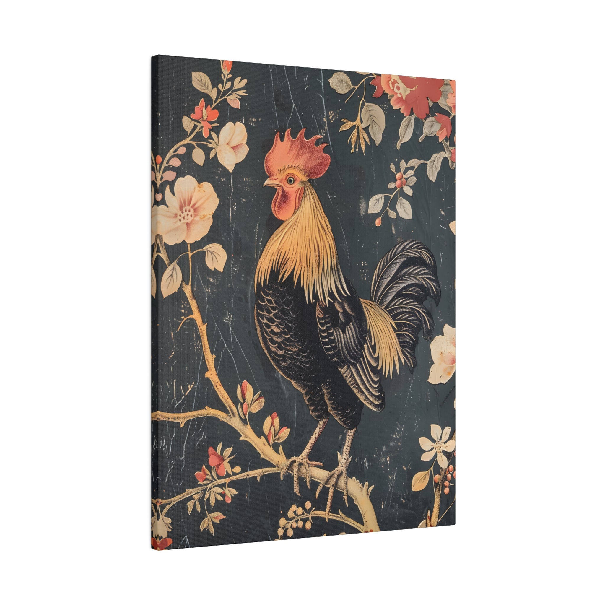 .75" Matte Canvas - Blooming Rooster Glory