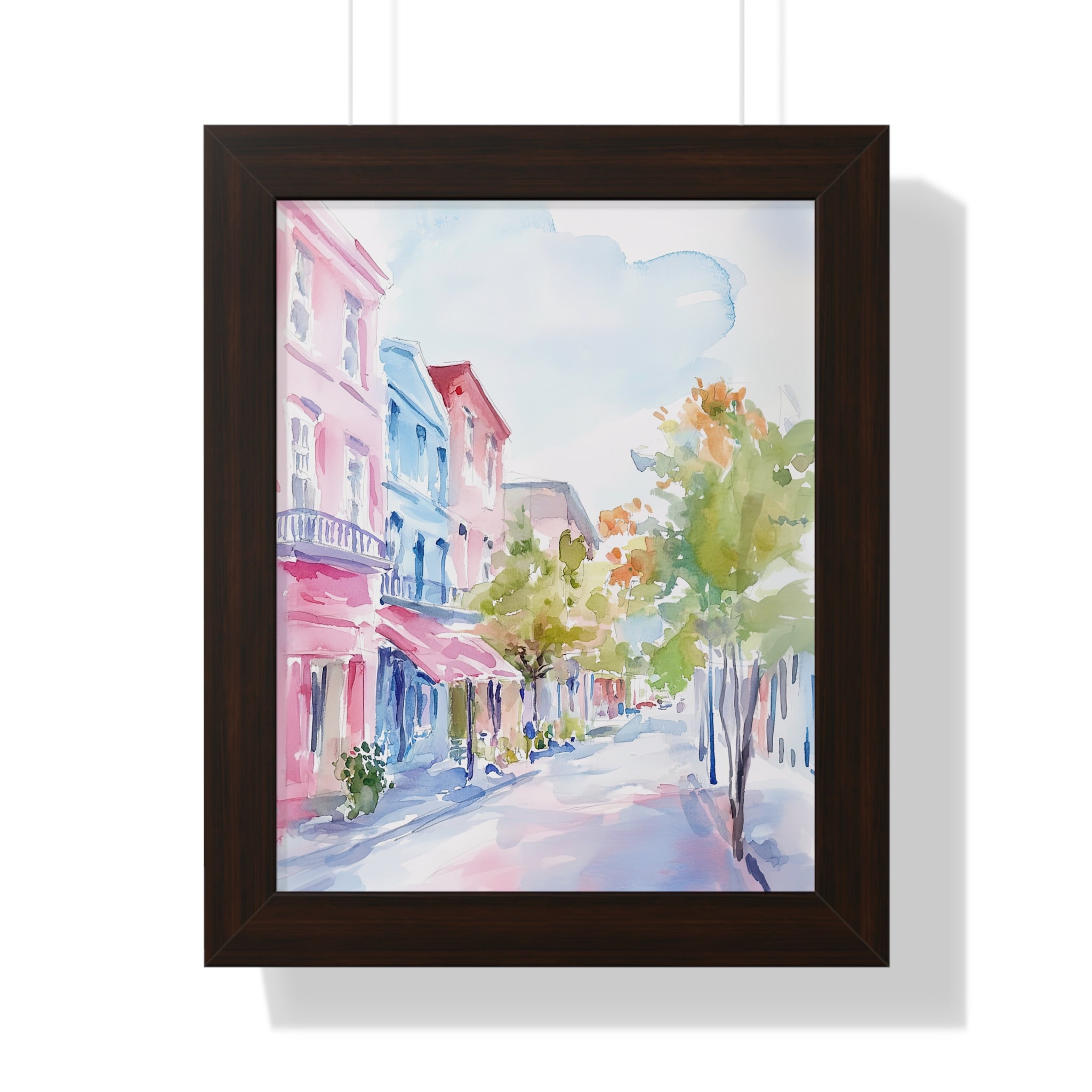 Framed Paper Print - Pastel Charleston Street Scene