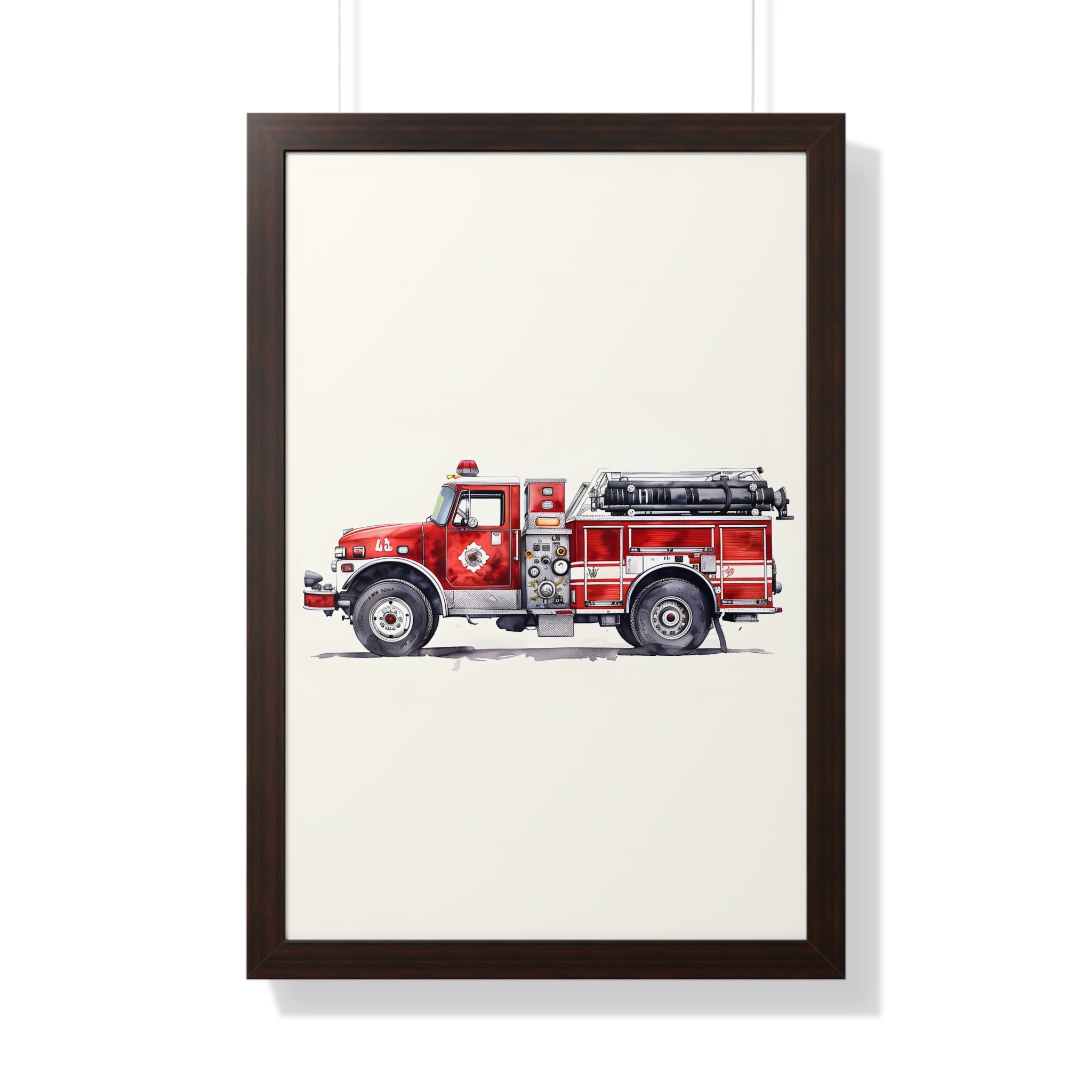 Framed Paper Print - Classic Pumper Firetruck