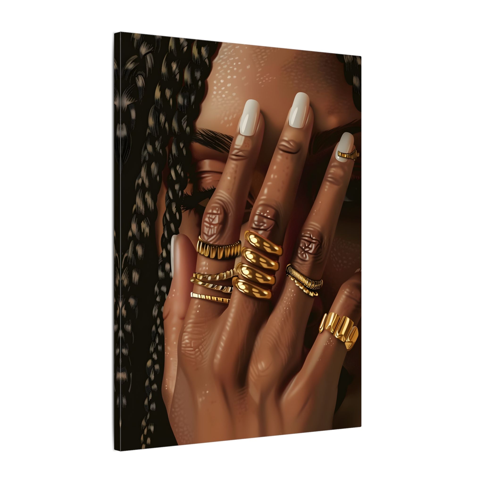 .75" Matte Canvas - Braided Golden Ring Beauty