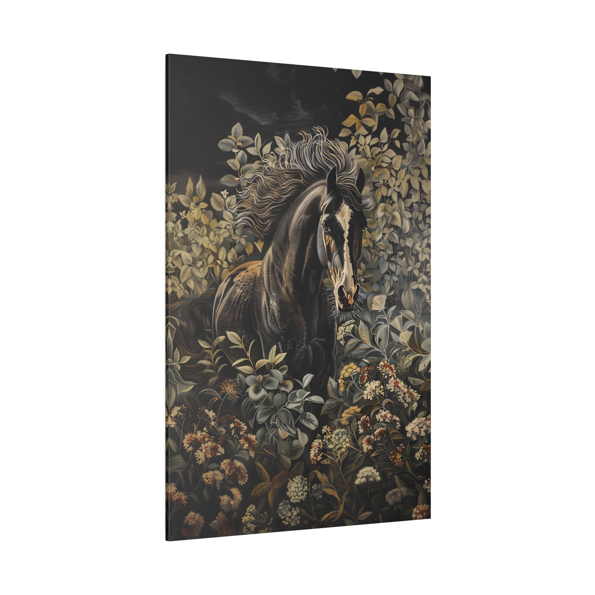 .75" Matte Canvas - Equine Elegance in Twilight Bloom