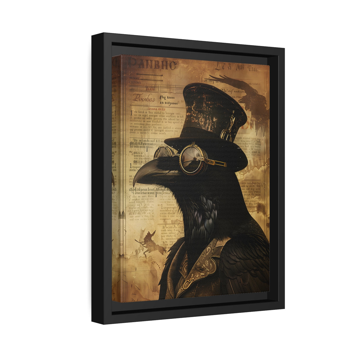 Framed Canvas - Steampunk Raven&