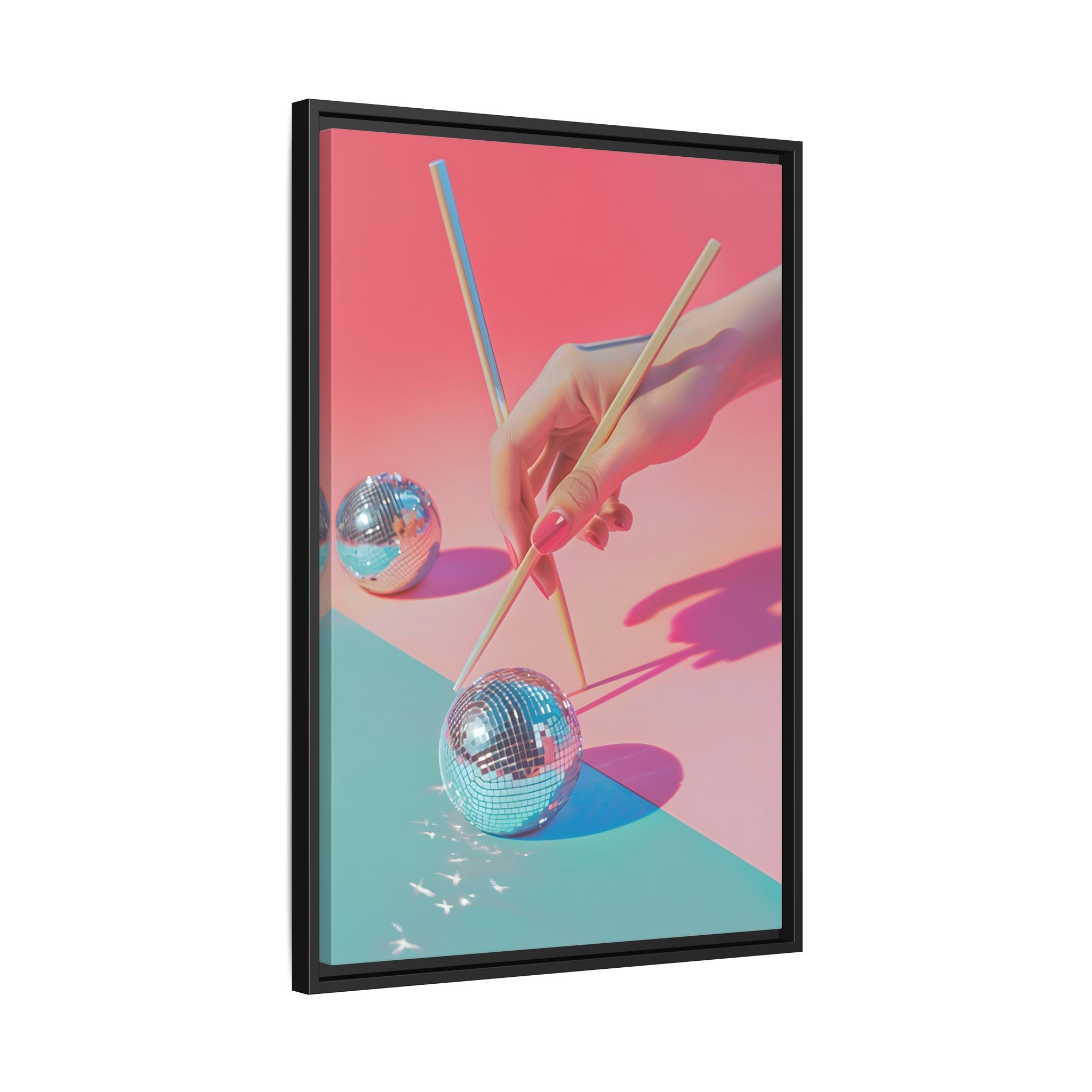 Framed Canvas - Disco Chopsticks Delight