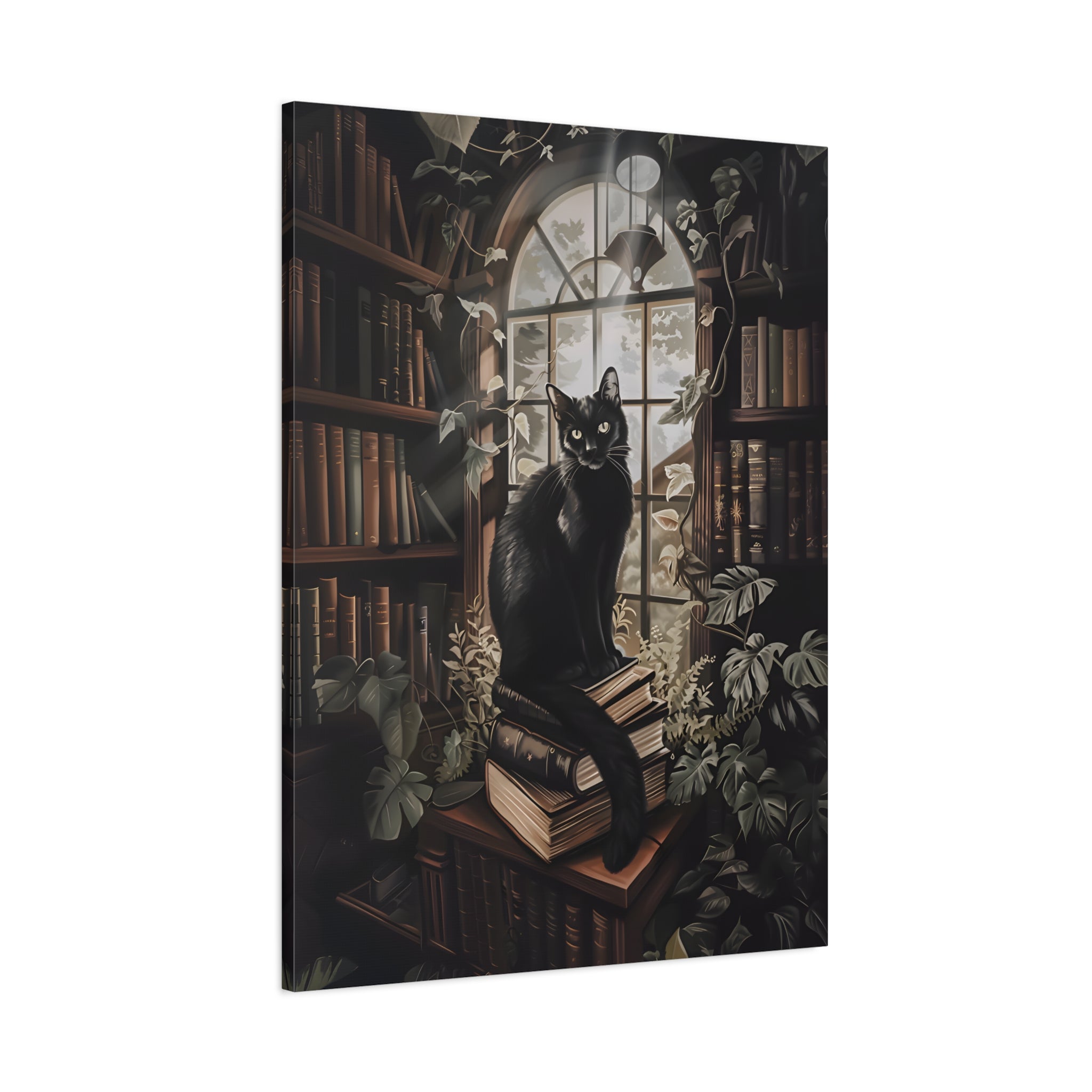 1.25" Matte Canvas - Book Hoarder Feline Gaze