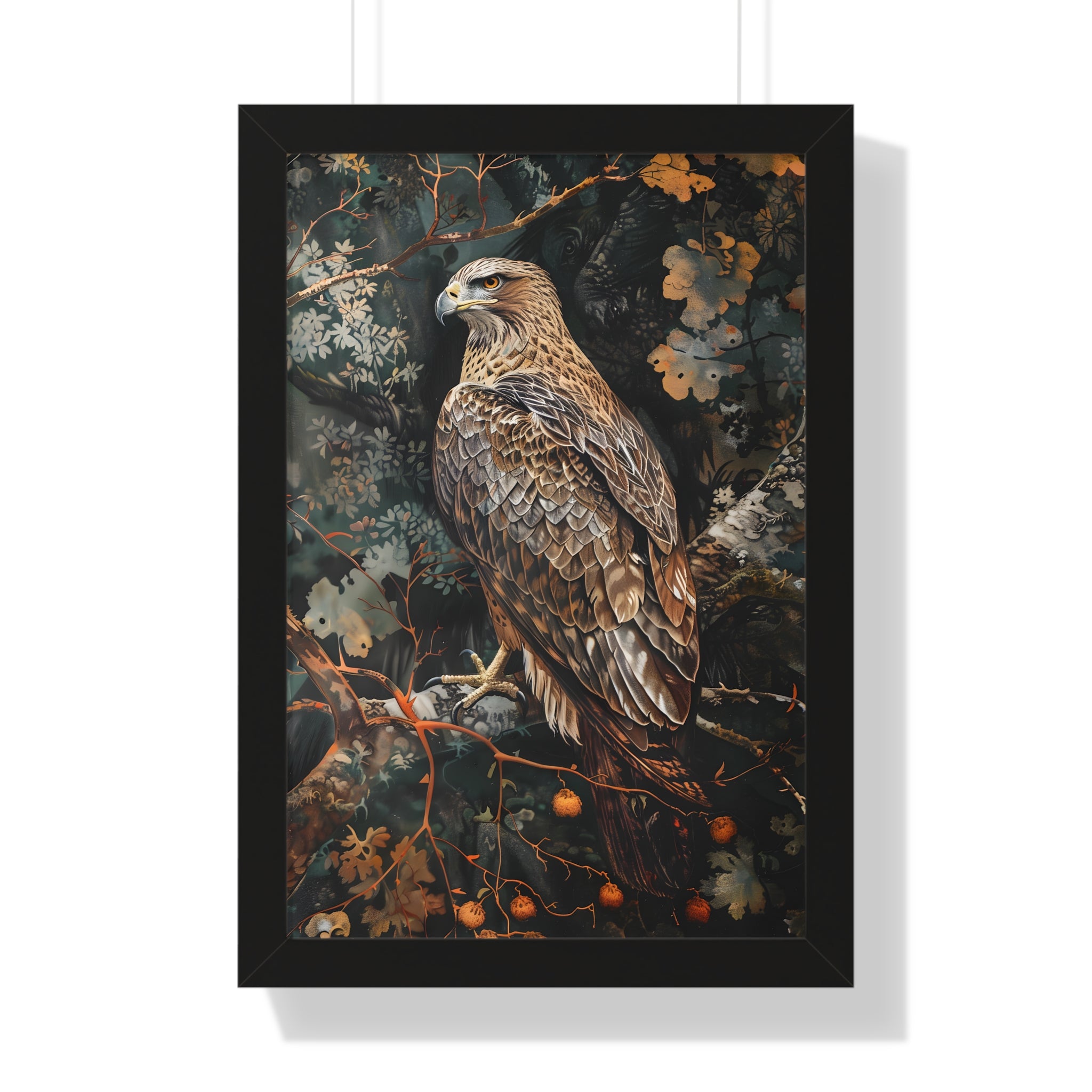 Framed Paper Print - Majestic Hawk in Autumn