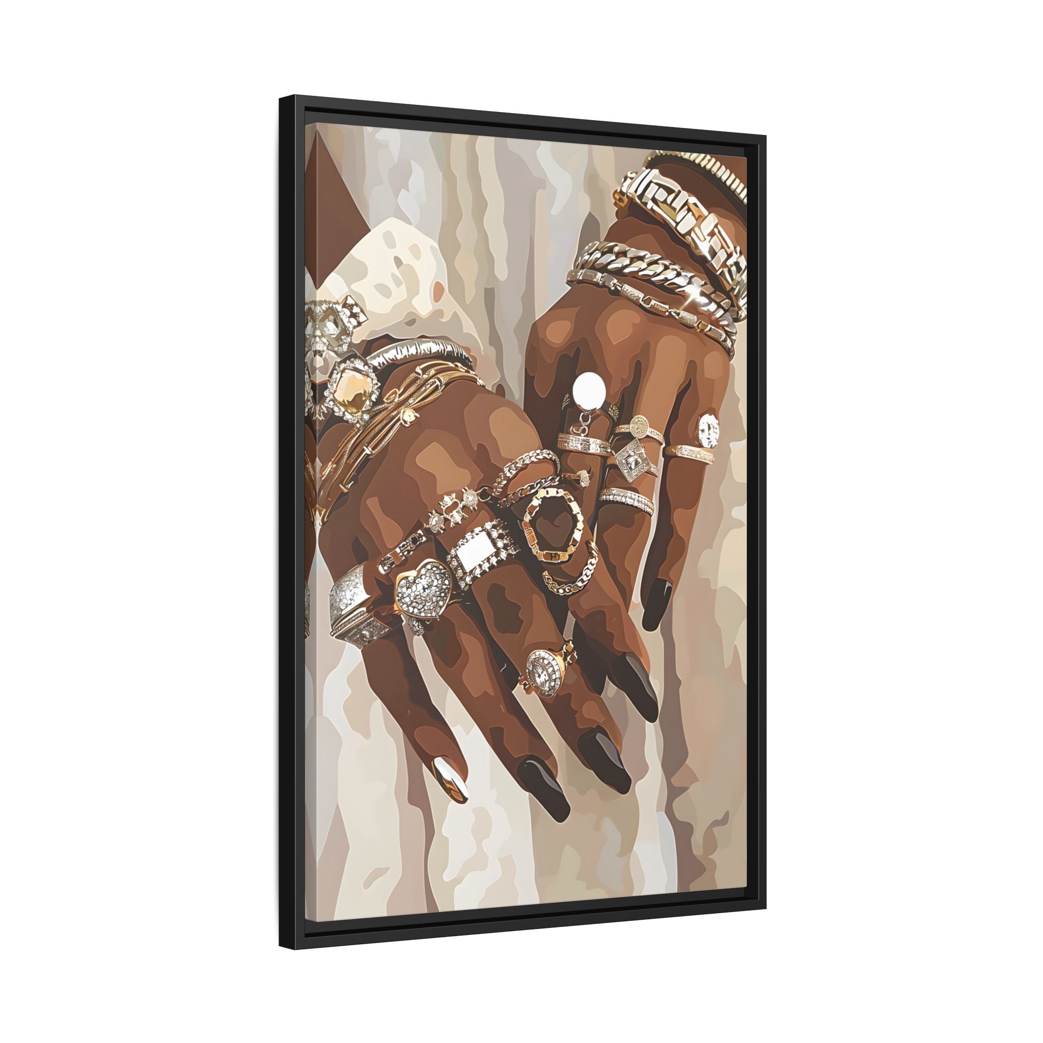 Framed Canvas - Layered Luxe Jewelry Hands