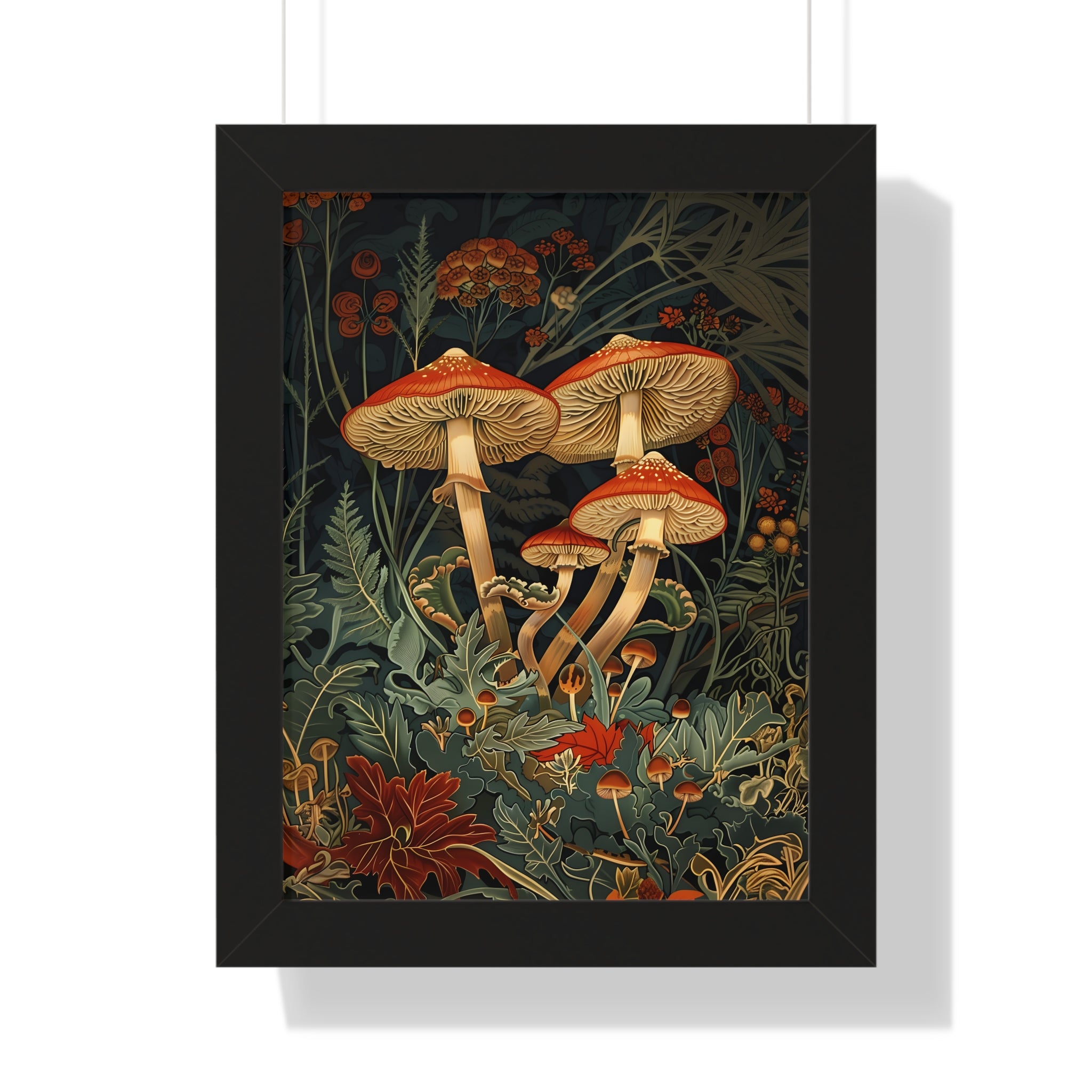 Framed Paper Print - Elegant Mushroom Reverie