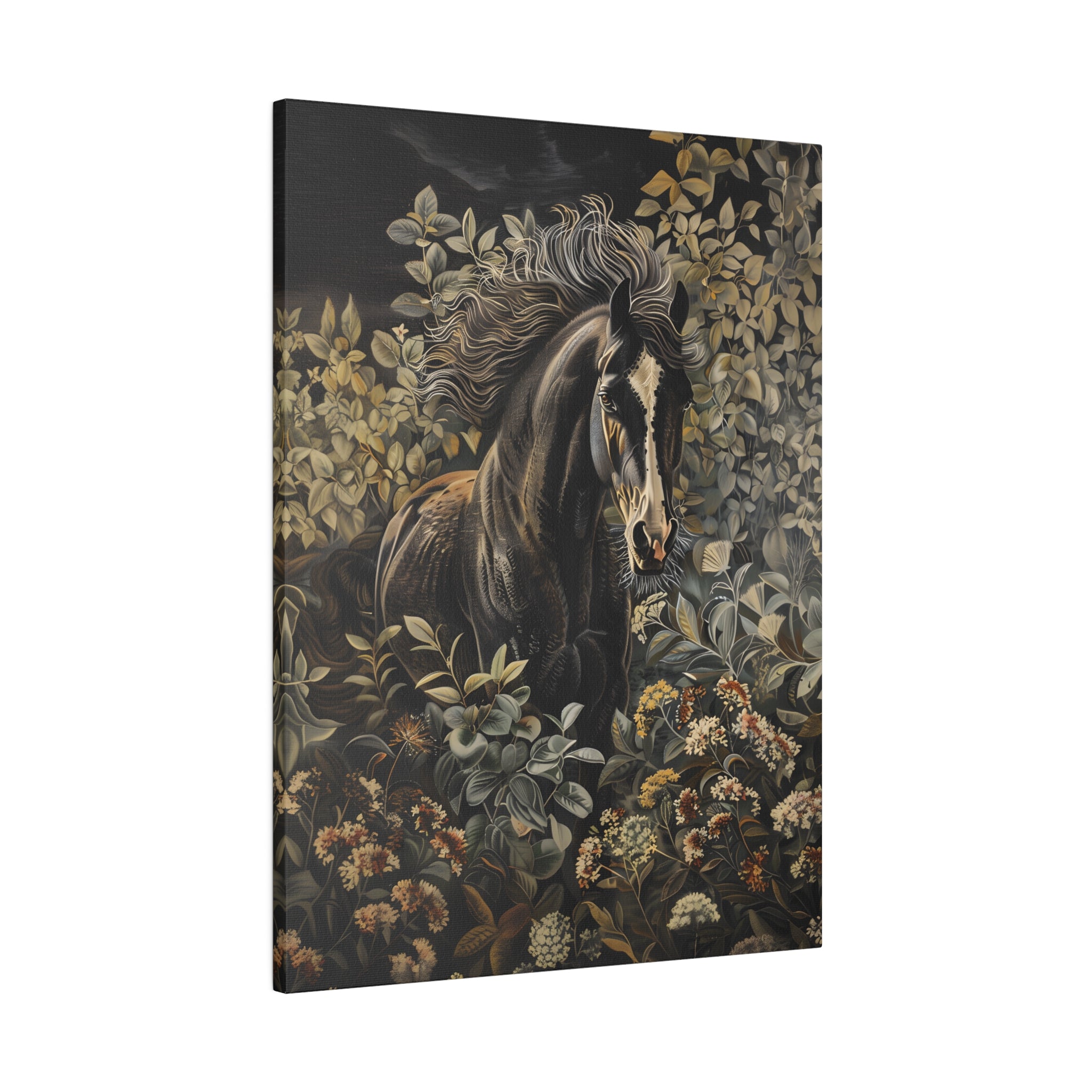 .75" Matte Canvas - Equine Elegance in Twilight Bloom