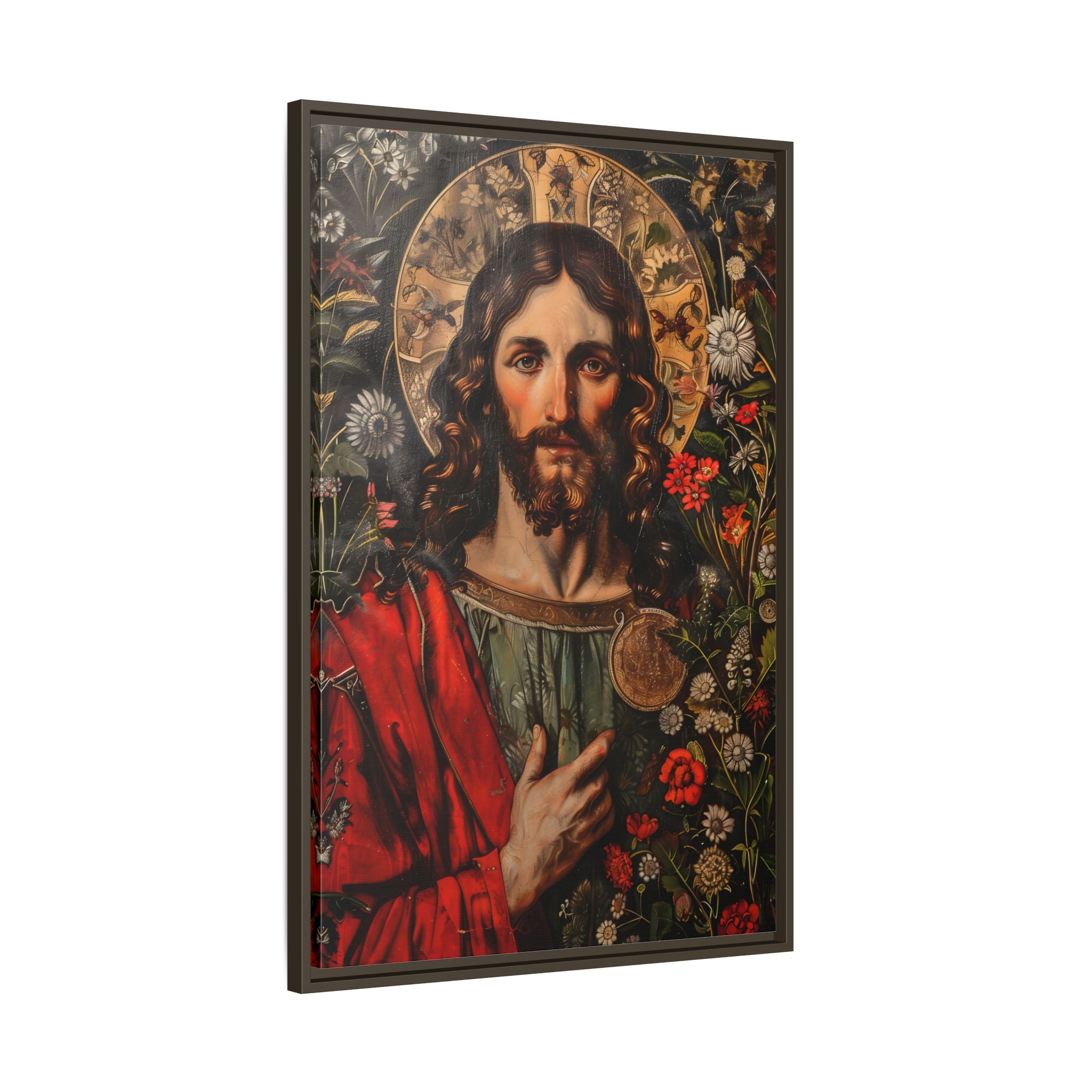 Framed Canvas - Sacred Floral Savior