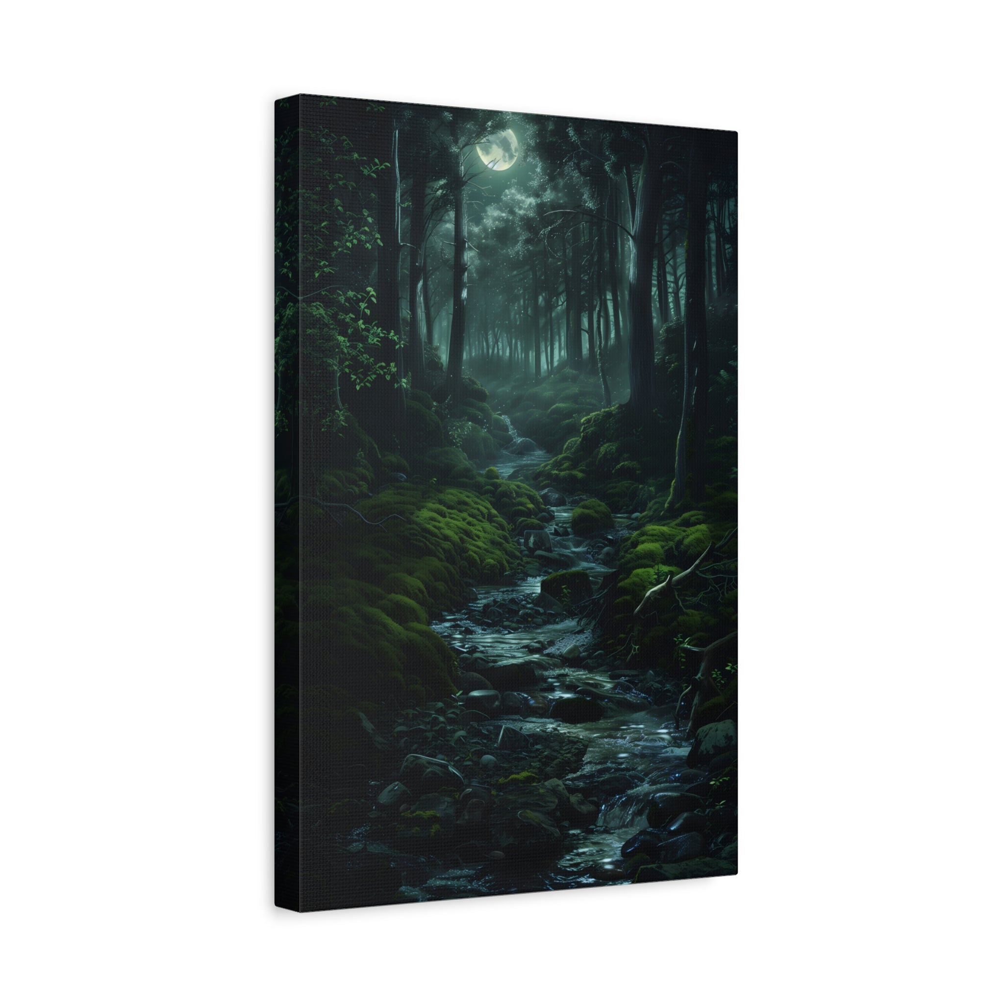 1.25" Matte Canvas - Moonlit Forest Stream