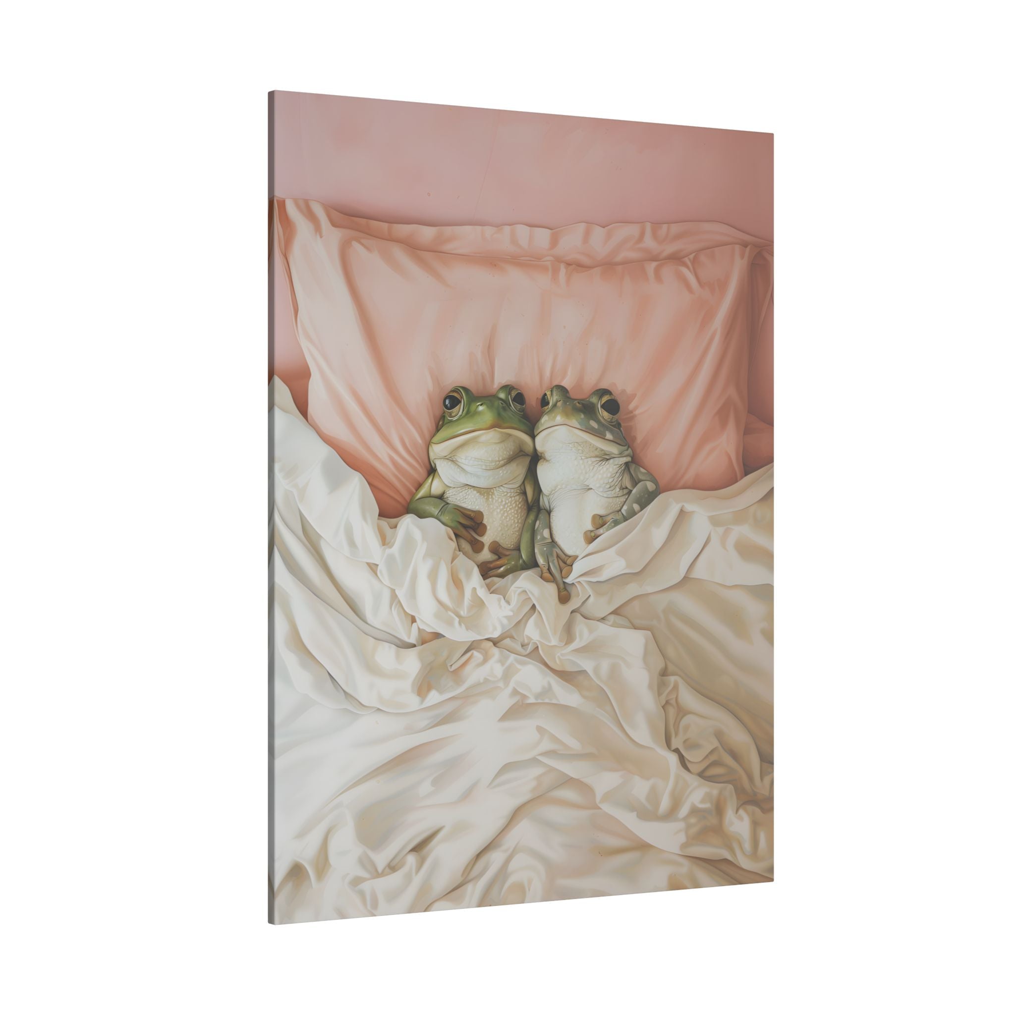 .75" Matte Canvas - Cozy Frogs Romantic Bliss